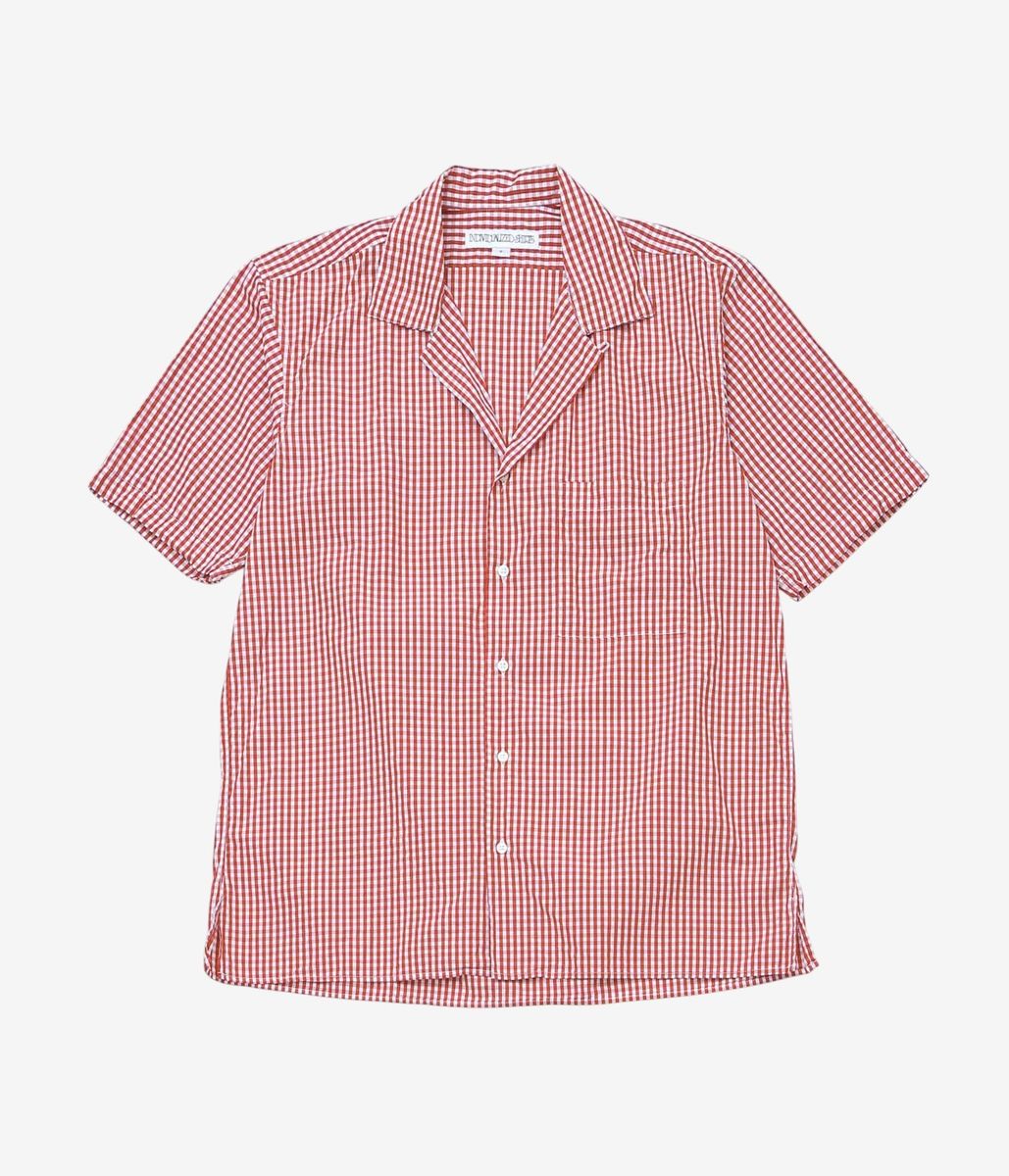 INDIVIDUALIZED SHIRTS \u0027\u0027GINGHAM CHECK CAMP COLLAR S/S\u0027\u0027 (RED)