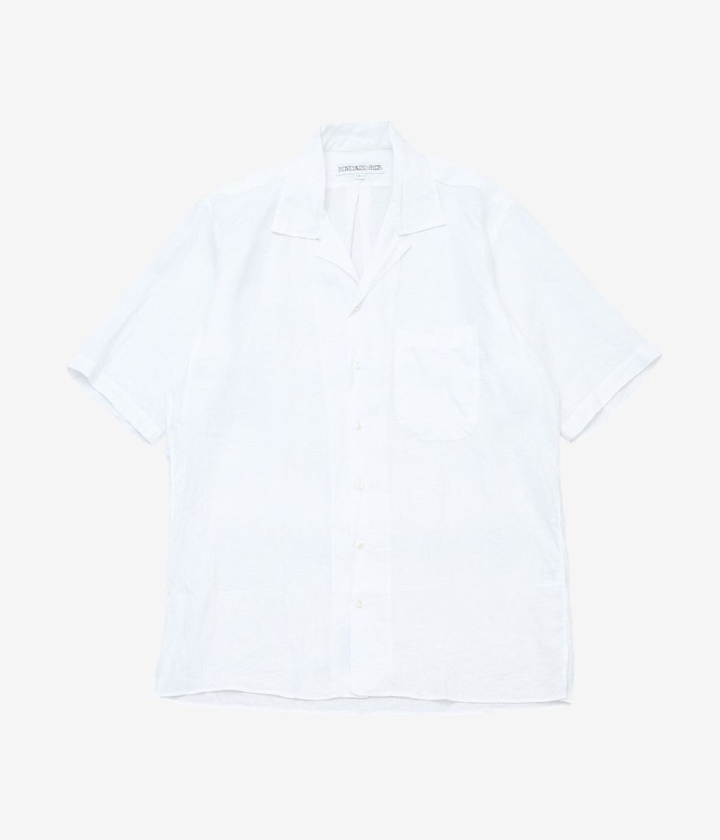 INDIVIDUALIZED SHIRTS \u0027\u0027SOLID LINEN CAMP COLLAR S/S\u0027\u0027 (WHITE)