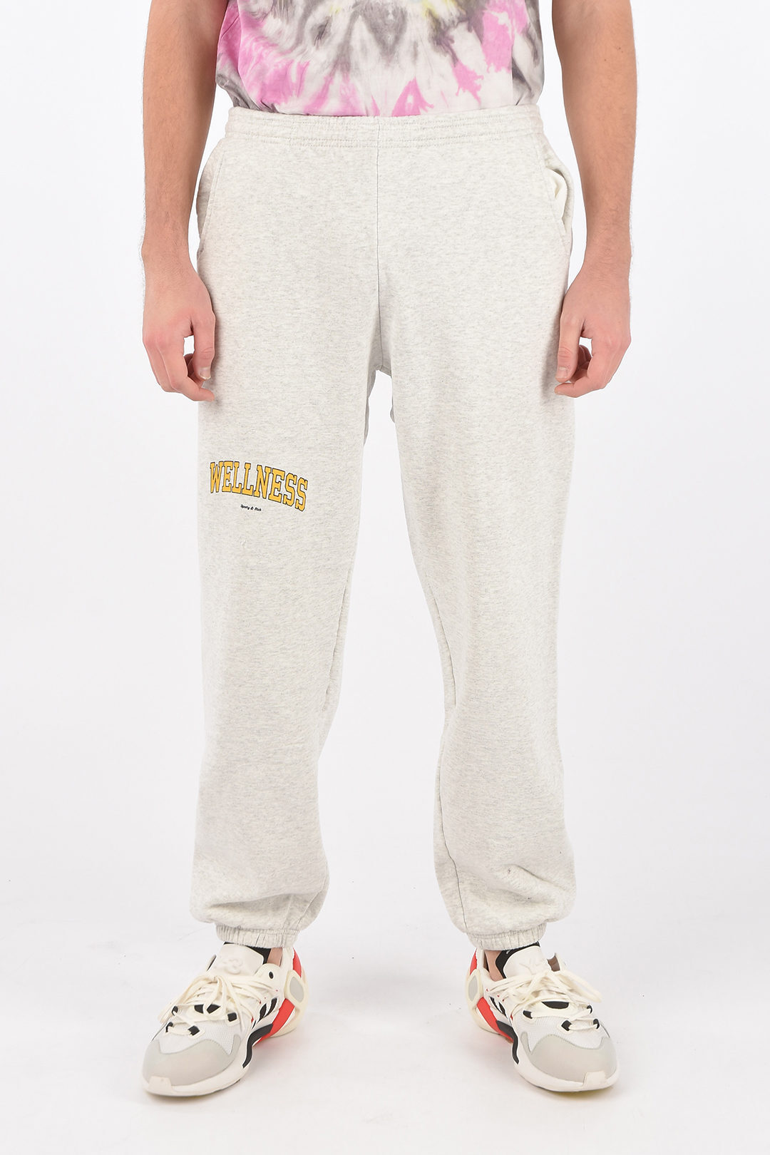 SPORTY RICH スポーティ・アンド・リッチ Gray パンツ WELLNESSIVYSWEATPANTSHEATERGRAY メンズ 3 POCKETS JOGGER PANTS WITH LOGO PRINT 【関税・送料無料】【ラッピング無料】 dk