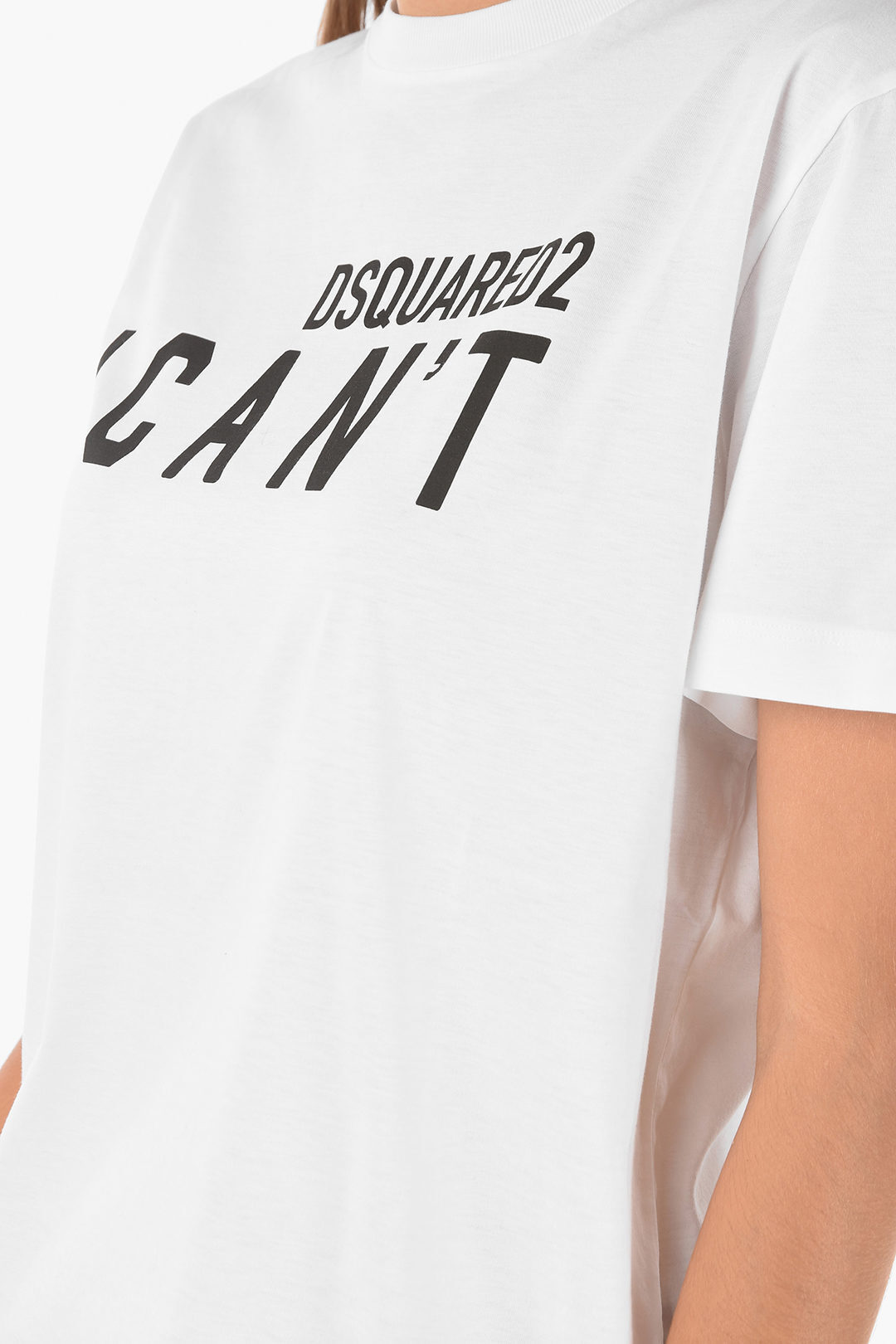DSQUARED2ディースクエアードWhiteトップスS75GD0213S23009100レディースPRINTEDISMOKEFITT-SHIRT【関税・送料無料】【ラッピング無料】dk