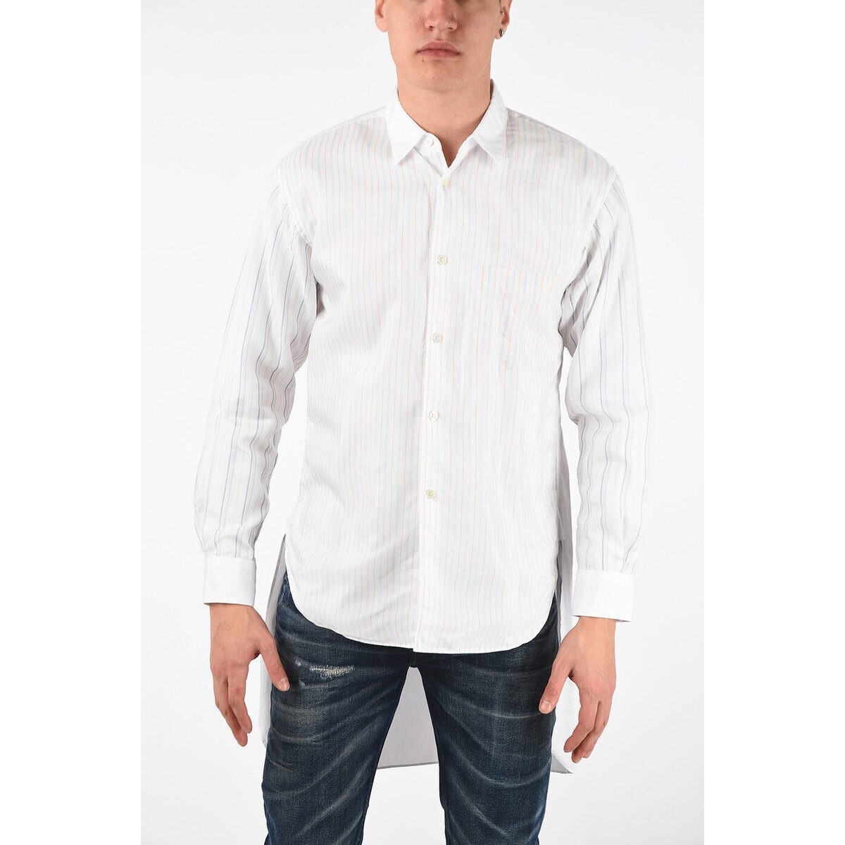 正規店仕入れの 楽天市場 Comme Des Garcons コム デ ギャルソン White メンズ Shirt Asymmetrical Pencil Striped Shirt Dk Brandshop クラージュ楽天市場店 在庫限り Bolshakova Interiors Com
