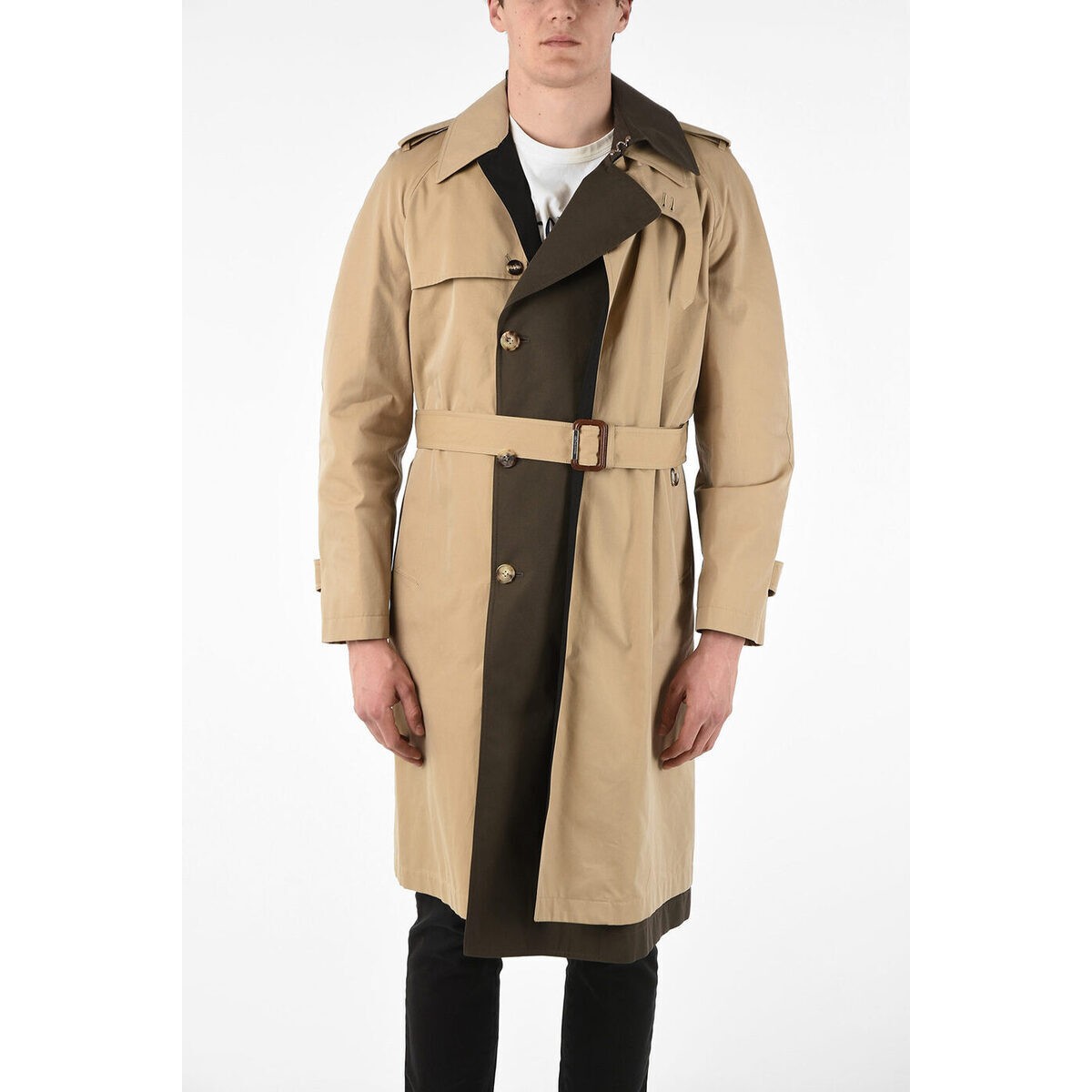 メンズファッション コート ジャケット 超安い Trench Unstructured メンズ Beige マックイーン Mcqueen アレキサンダー Alexander With Dk Belt Shoxruxtj Com