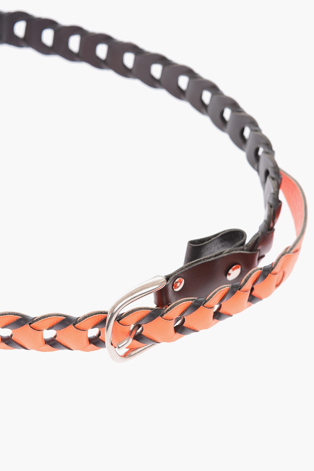 MARIOSマリオスArancio,GrigioベルトMAAW00009313GREYORANGEFLUOレディース30MMTWO-TONEBRAIDEDLEATHERBELT【関税・送料無料】【ラッピング無料】dk