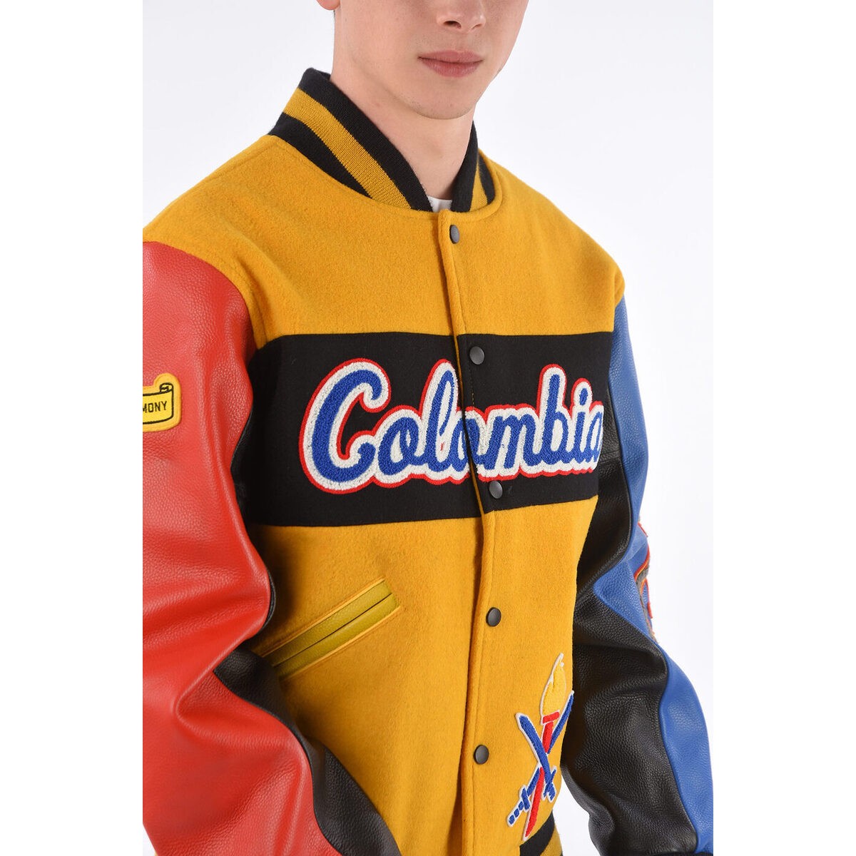 希少 Opening Ceremony オープニングセレモニー Multicolor メンズ Leather Sleeve Columbia Varsity Bomber Dk 絶対一番安い Dev Lockrmail Com