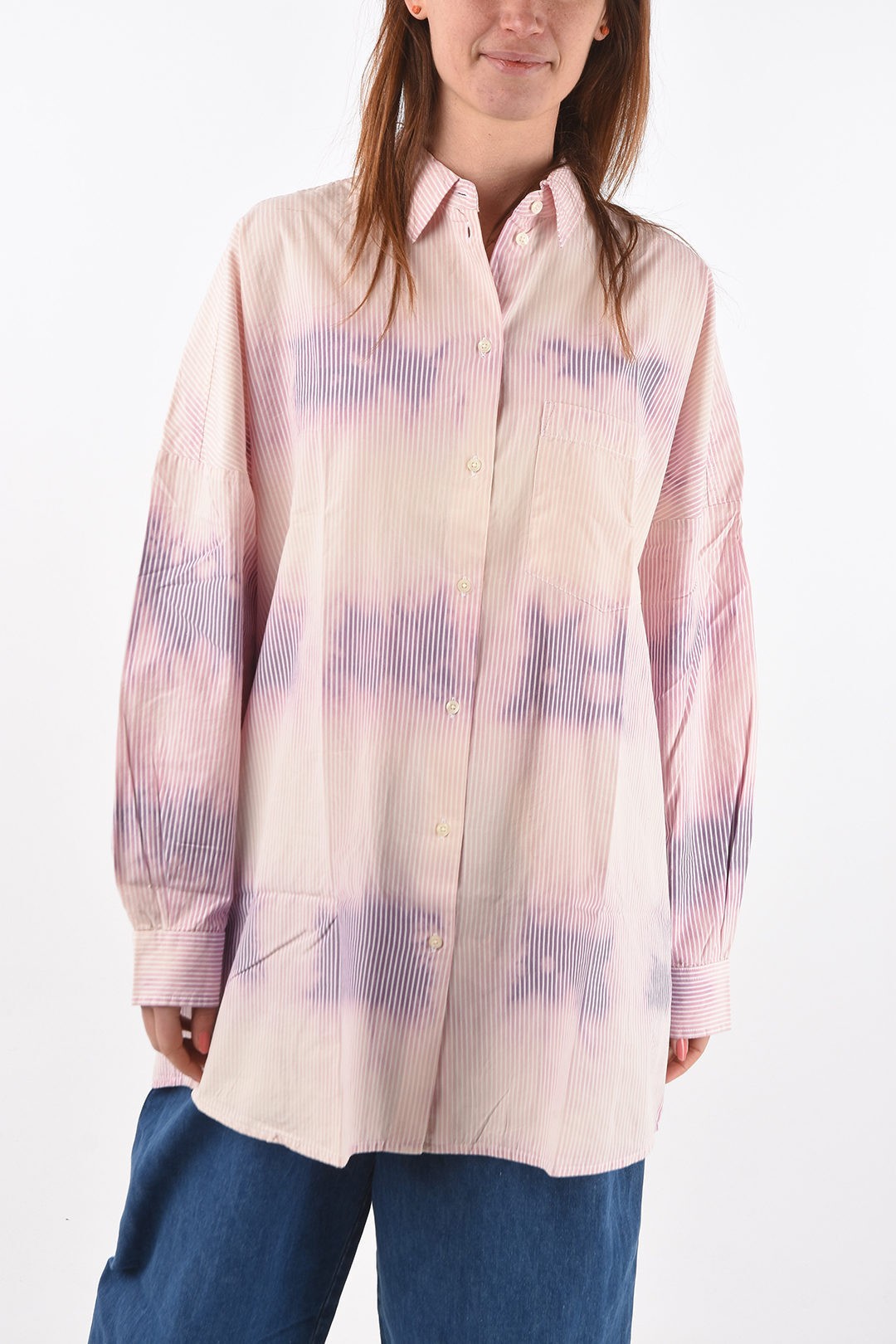 送料無料 激安 お買い得 キ゛フト DIESEL ディーゼル Pink シャツ A04451 0BDAG 129 レディース TIE DYE  EFFECT STRIPED C-BRETTA SHIRT WITH BREAST POCKET dk gateware.com.br