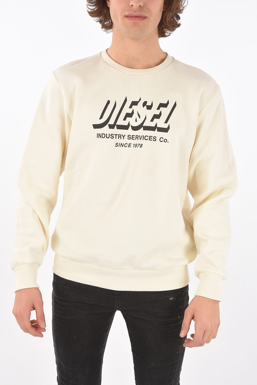 DIESEL ディーゼル White SWEATSHIRT LOGO A01802 S-GIRK-A74 メンズ