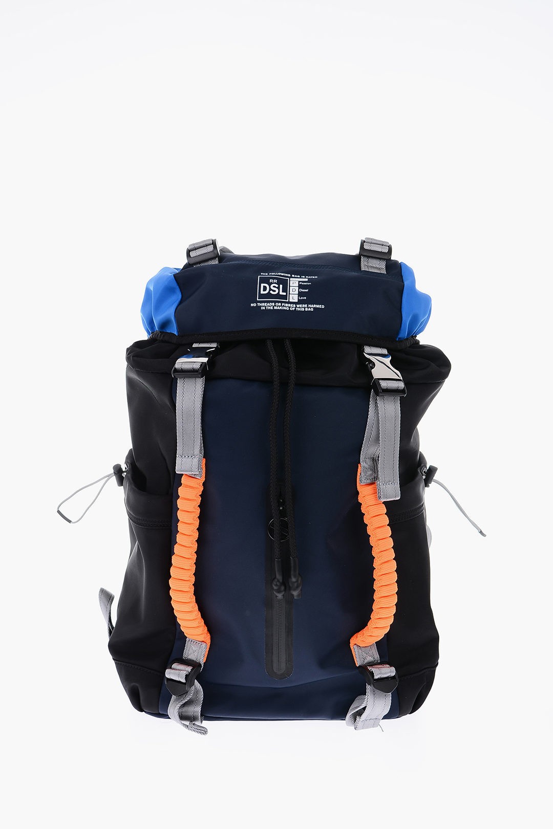 DIESEL ディーゼル Blu, Nero バックパック X08019 P4213 T6052 メンズ TWO-TONE THOEN BACKPACK WITH FLUO DETAILS dk