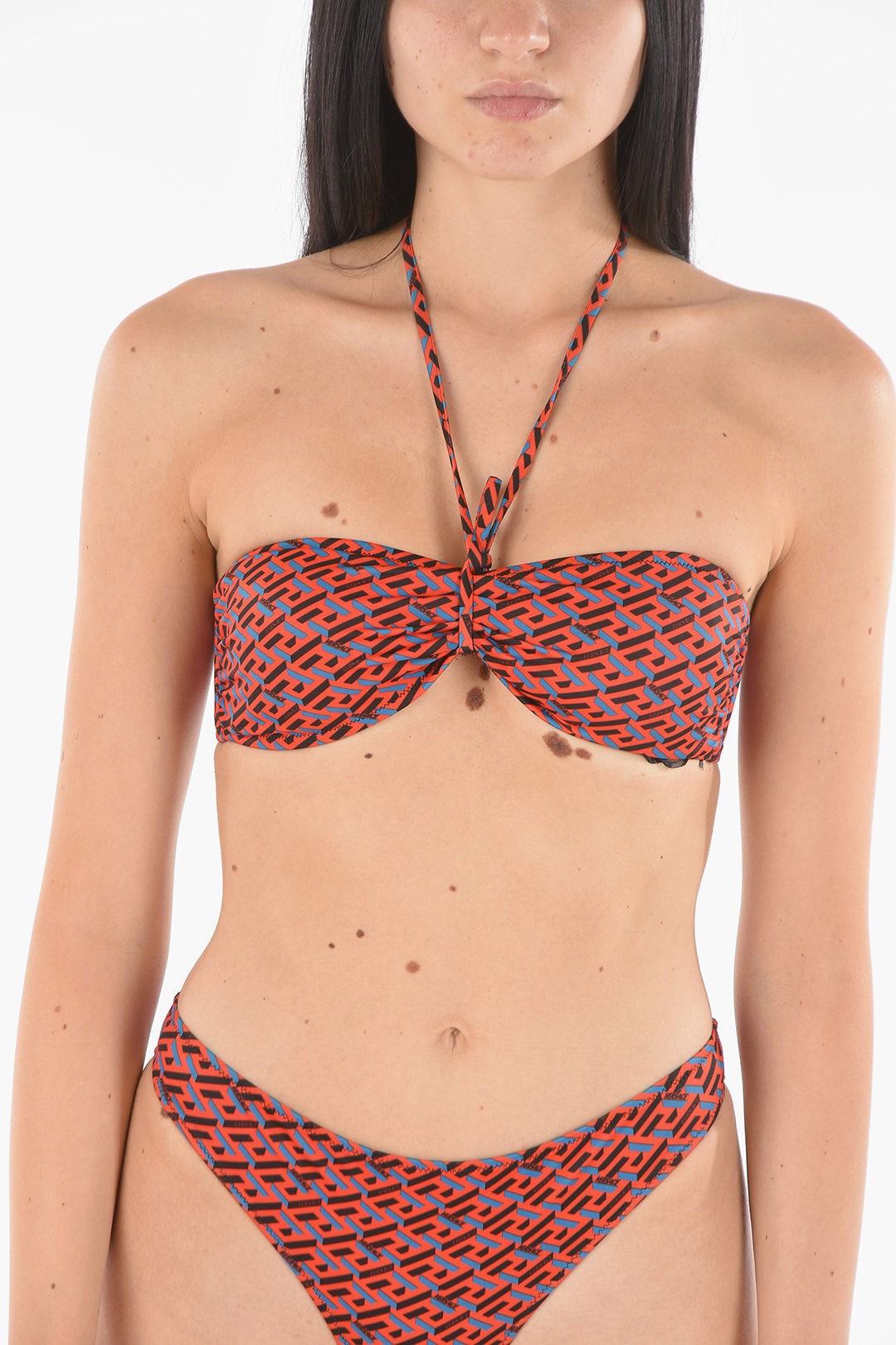 VERSACE ヴェルサーチ Red スイムウェア 1002186 1A01663 5R080 レディース MONOGRAM PRINTED BIKINI BANDEAU dk