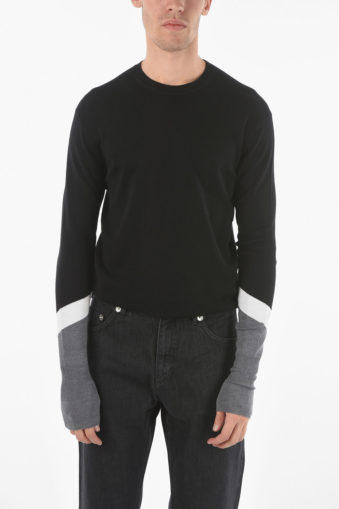 新着NEIL BARRETT ニール バレット Black ニットウェア PBMA1099C P617C 1422 メンズ SLIM WIDE FIT M DERNIST CREW-NECK SWEATER関税 送料無料ラッピング無料dk BRANDSH P クラージュ市場店