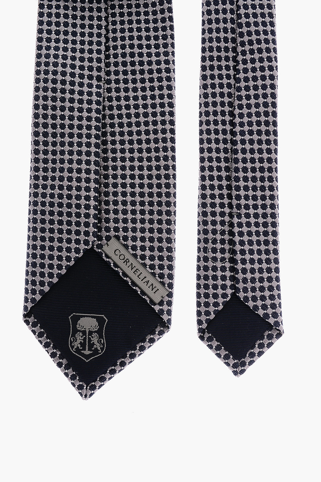 CORNELIANIコルネリアーニBlu,Grigioファッション小物87U3021120312052メンズGEOMETRICPATTERNEDSILKTIE【関税・送料無料】【ラッピング無料】dk