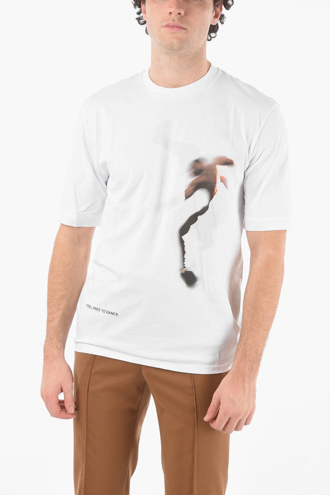 NEIL BARRETT ニールバレット SLIMFITホワイトデザインシャツ-