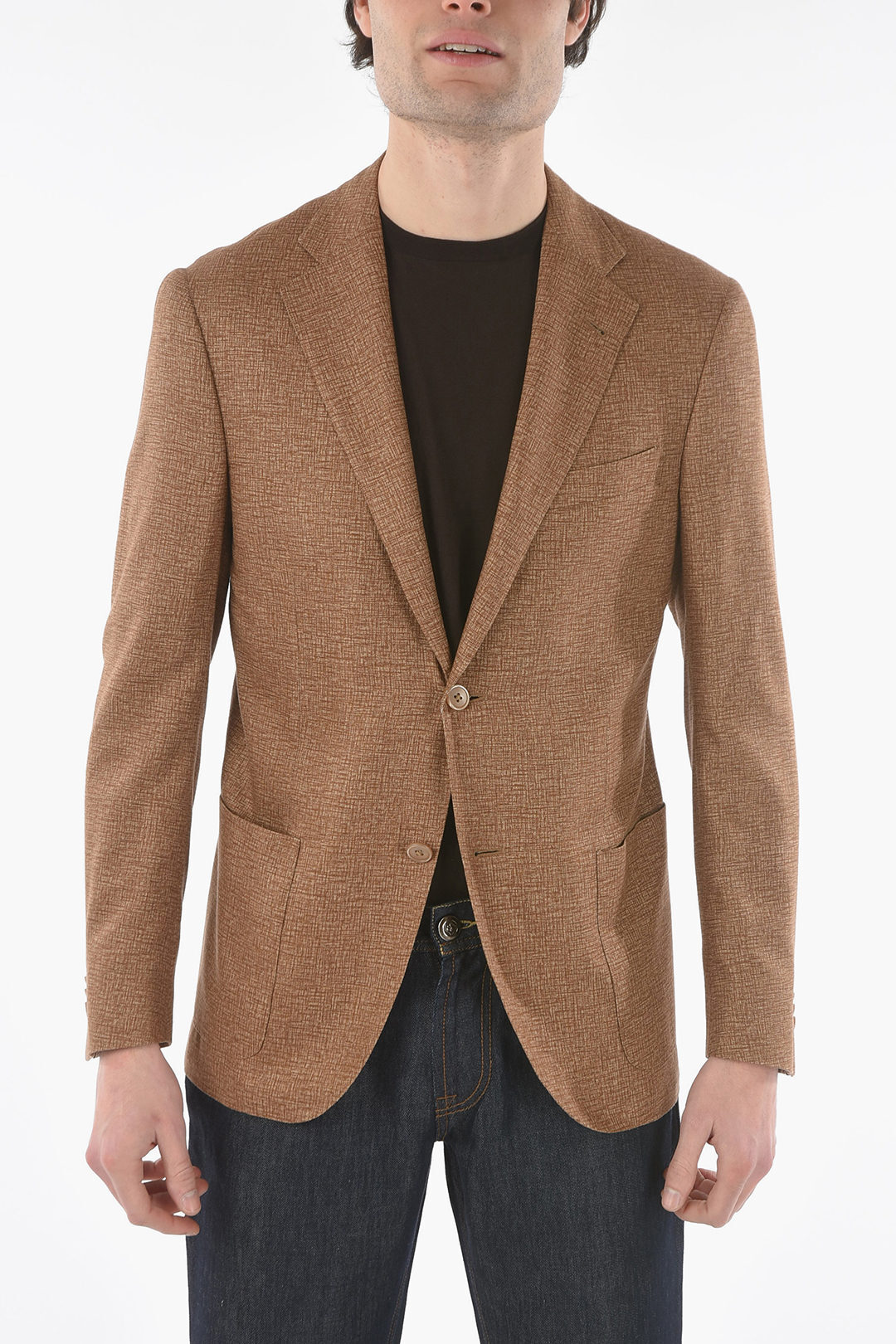 CORNELIANI コルネリアーニ Brown ジャケット 85XY76 0116330 033 メンズ SILK SIDE VENTS NOTCH  LAPEL GATE 2-BUTTON BLAZER dk 【2021春夏新色】