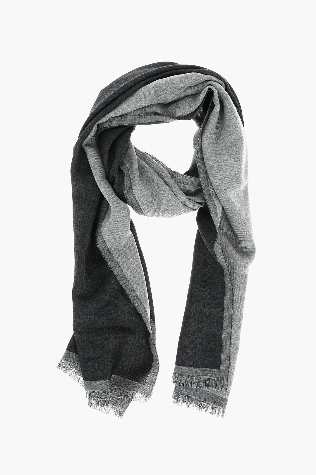 ERMENEGILDO ZEGNA エルメネジルド ゼニア Gray ファッション小物 22H Z2L11S GR2 メンズ TONE-ON-TONE  SCARF WITH FRINGES dk 【SALE／96%OFF】