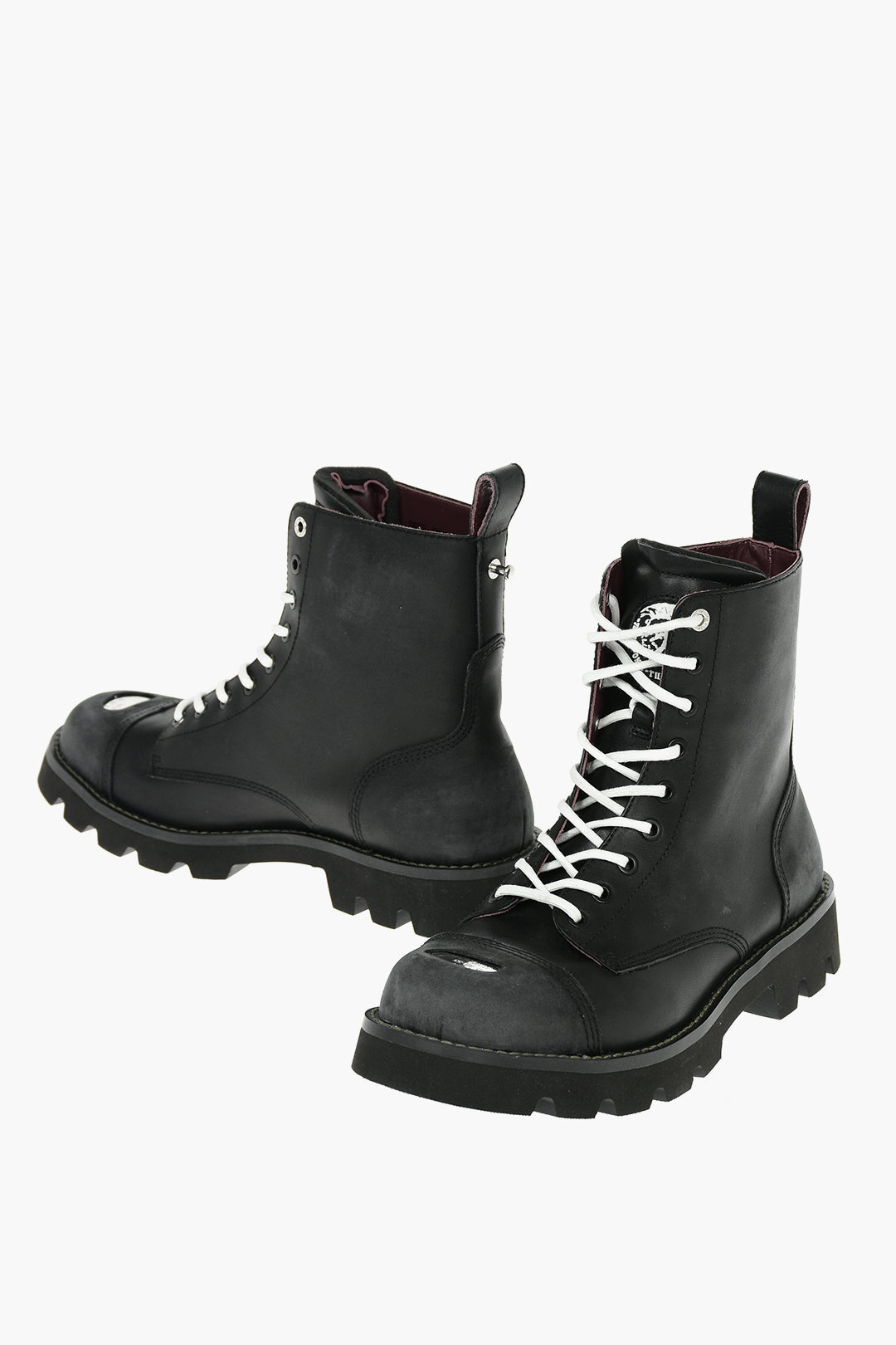 正規店仕入れの Diesel ディーゼル Black ブーツ Y P3853 T8013 メンズ Leather D Konba Cb Combat Boots Dk Fucoa Cl