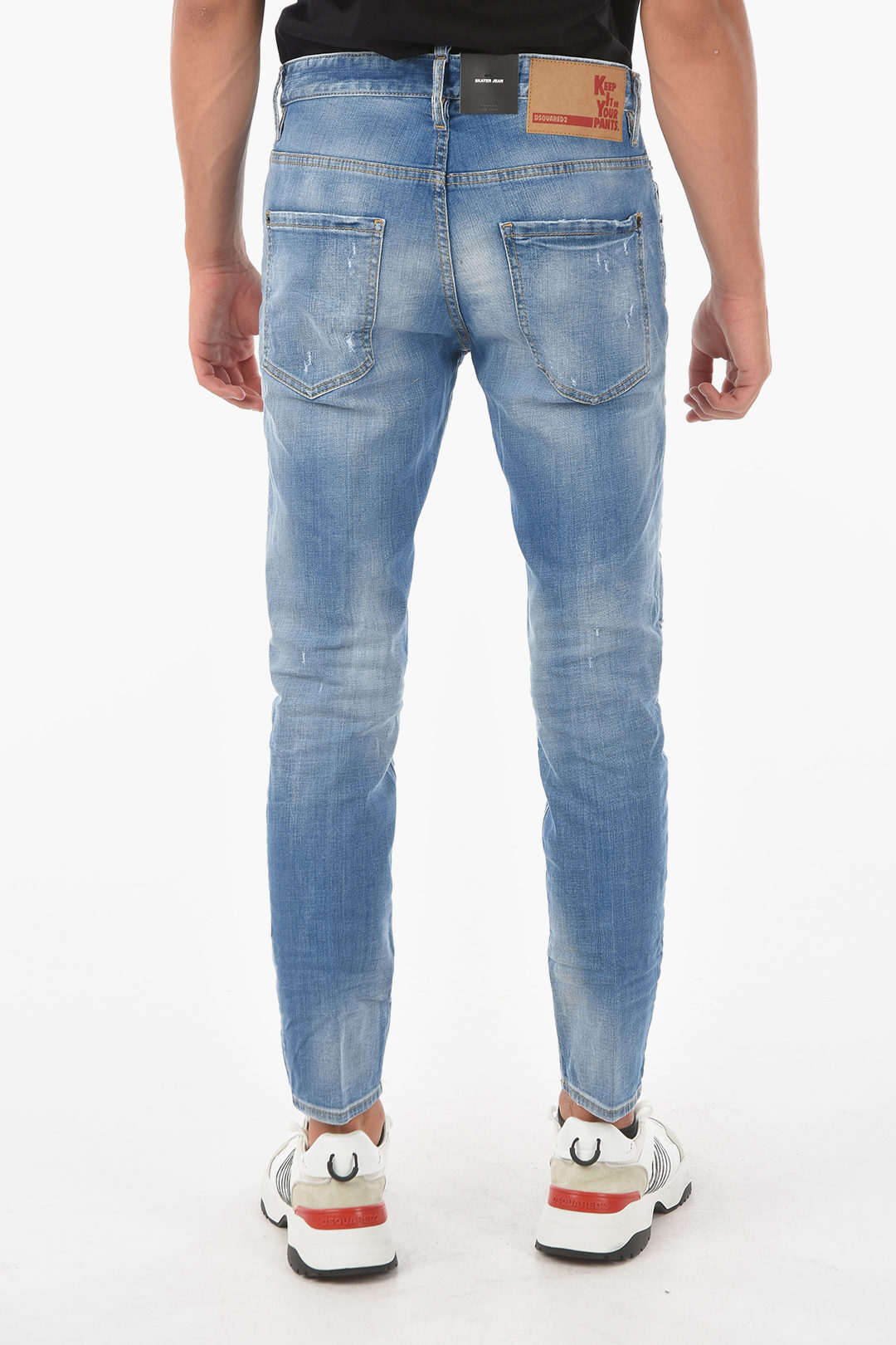 DSQUARED2 ディースクエアード Blue DISTRESSED 16CM JEANS メンズ