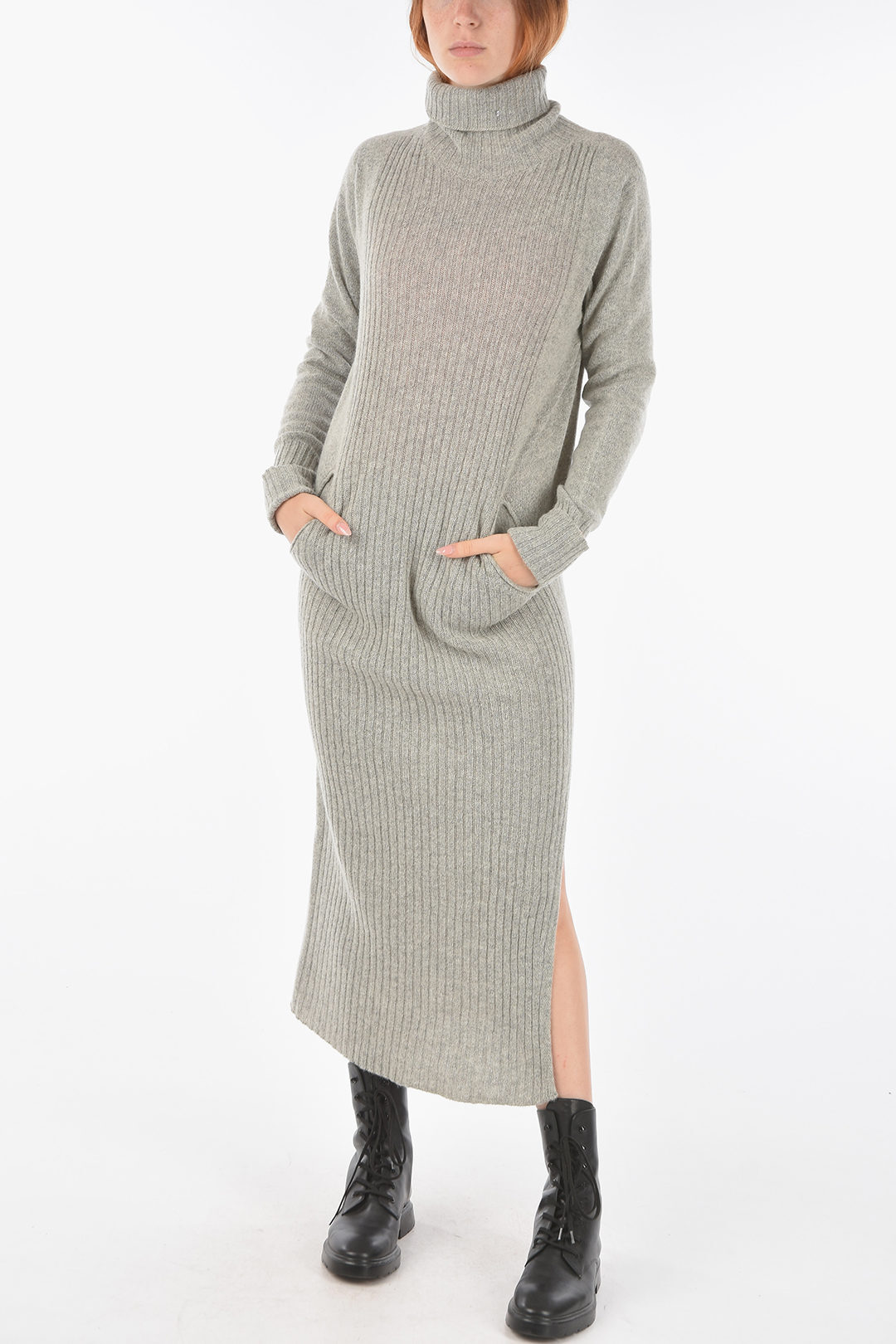 WOOLRICH ウールリッチ Gray ドレス COWWMAG1767RW05 103 レディース SIDE SPLIT RIBBED MAXI DRESS dk