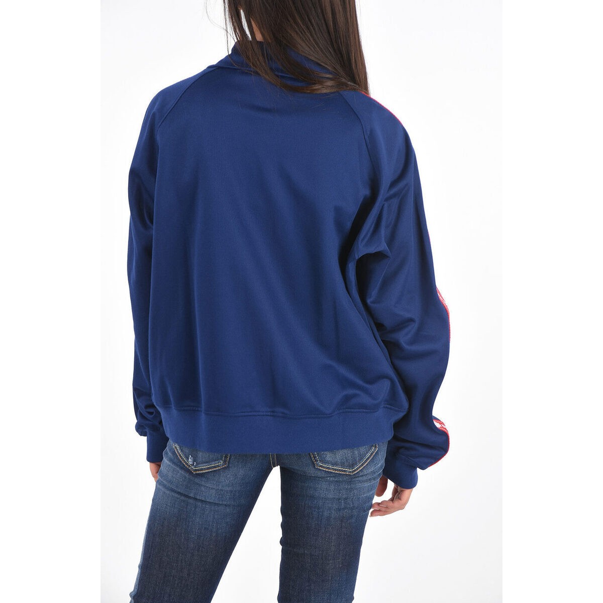 Dsquared2 ディースクエアード Blue トレーナー レディース Full Zip Sweatshirt With Logoed Side Bands 関税 送料無料 ラッピング無料 Dk Csg Com Py