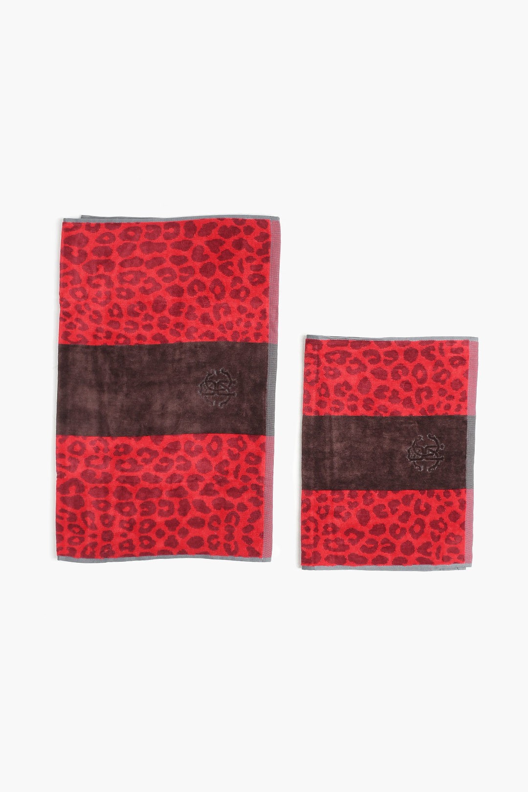 ROBERTOCAVALLIロベルトカヴァリRedファッション小物LEO0021+1メンズHOMEANIMALPATTERNEDSPONGE1+1TOWELS【関税・送料無料】【ラッピング無料】dk
