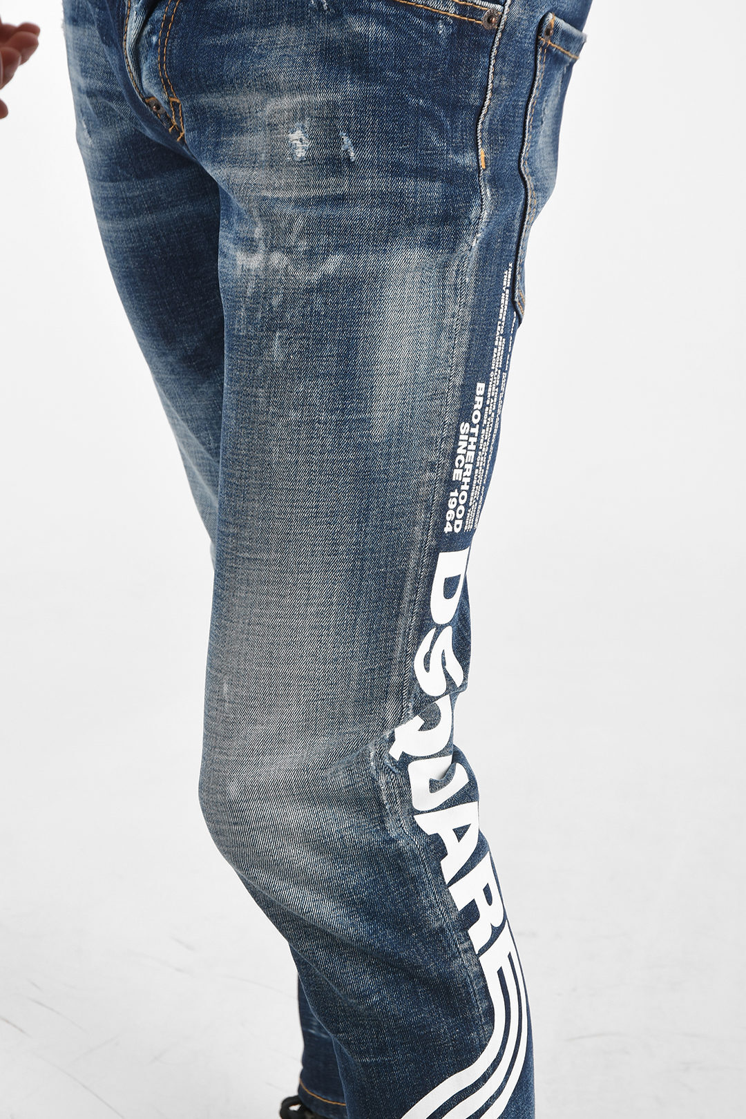 DSQUARED2 ディースクエアード Blue PRINTED SKATER JEANS 15CM メンズ