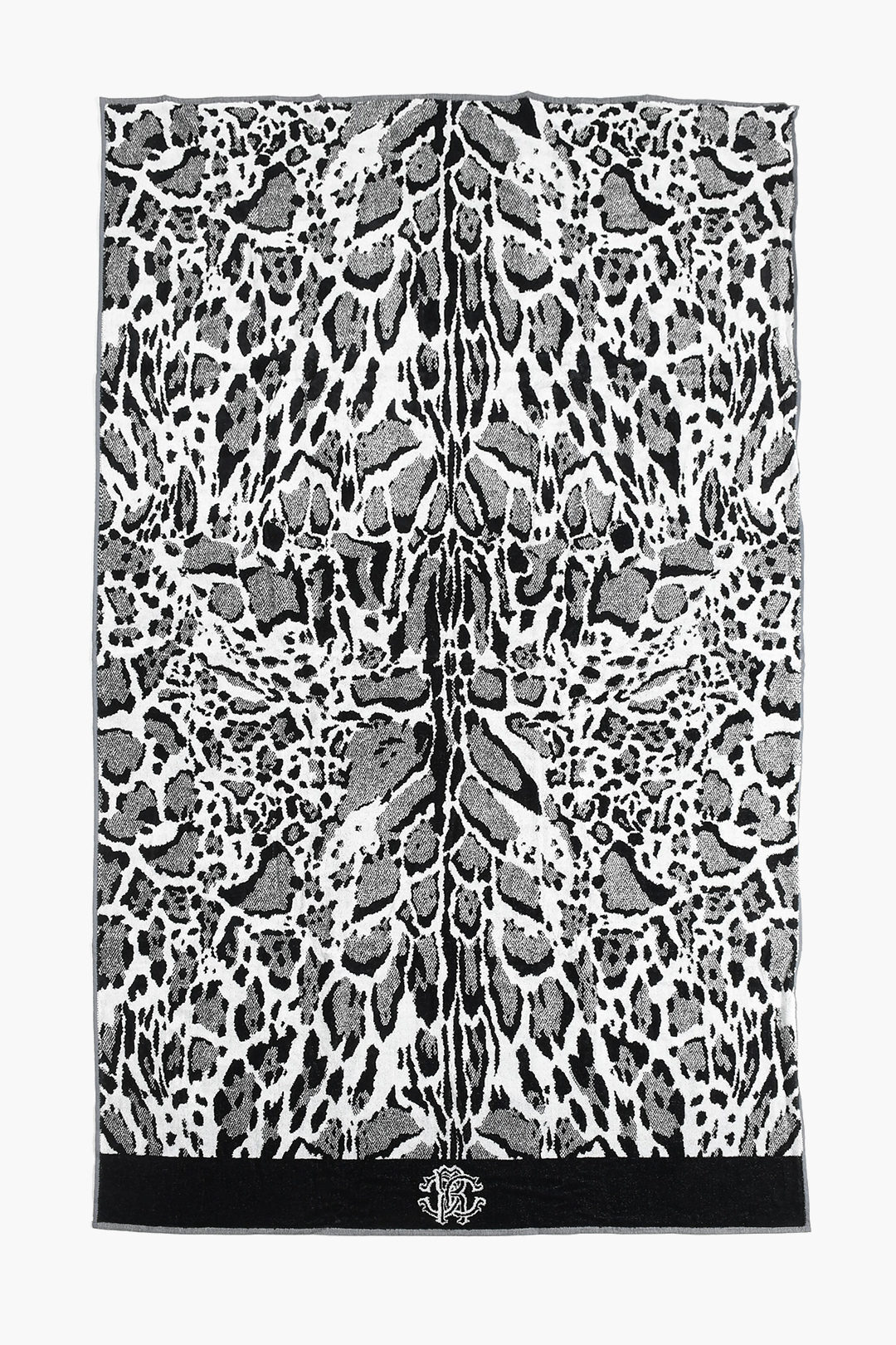 10362円 超人気新品 ROBERTO CAVALLI ロベルトカヴァリ Black White ファッション小物 LINX 001 95X180  メンズ HOME 95X180CM ANIMAL PRINTED COTTON BATH SHEET dk