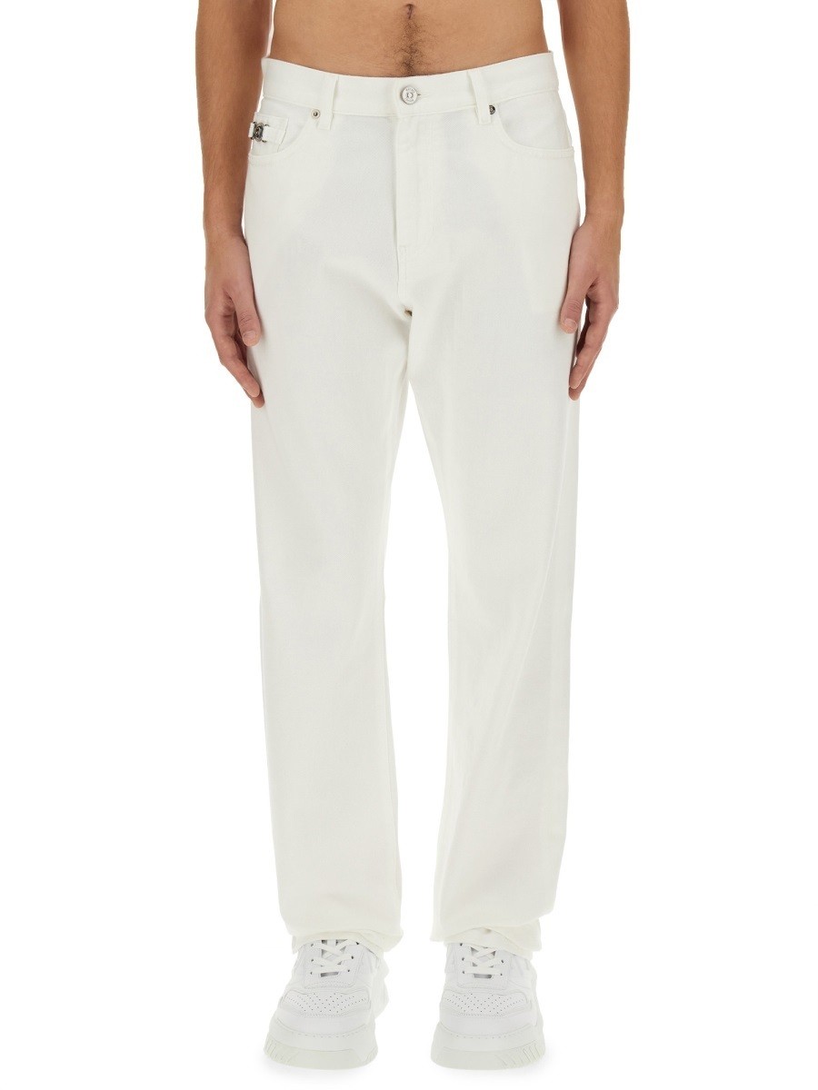 ヴェルサーチ ホワイトジーンズ Slim-Fit Jeans White,Print | VERSACE US