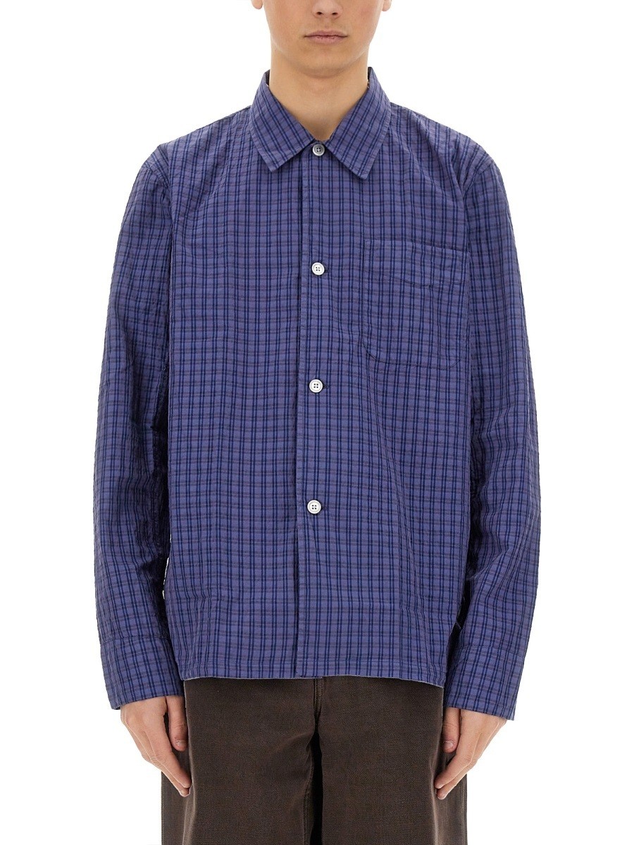 ourlegacy boxシャツ シアーサッカーシャツ アワーレガシーshirt OUR LEGACY Box シアサッカー シャツ | ニュートラル | FARFETCH JP