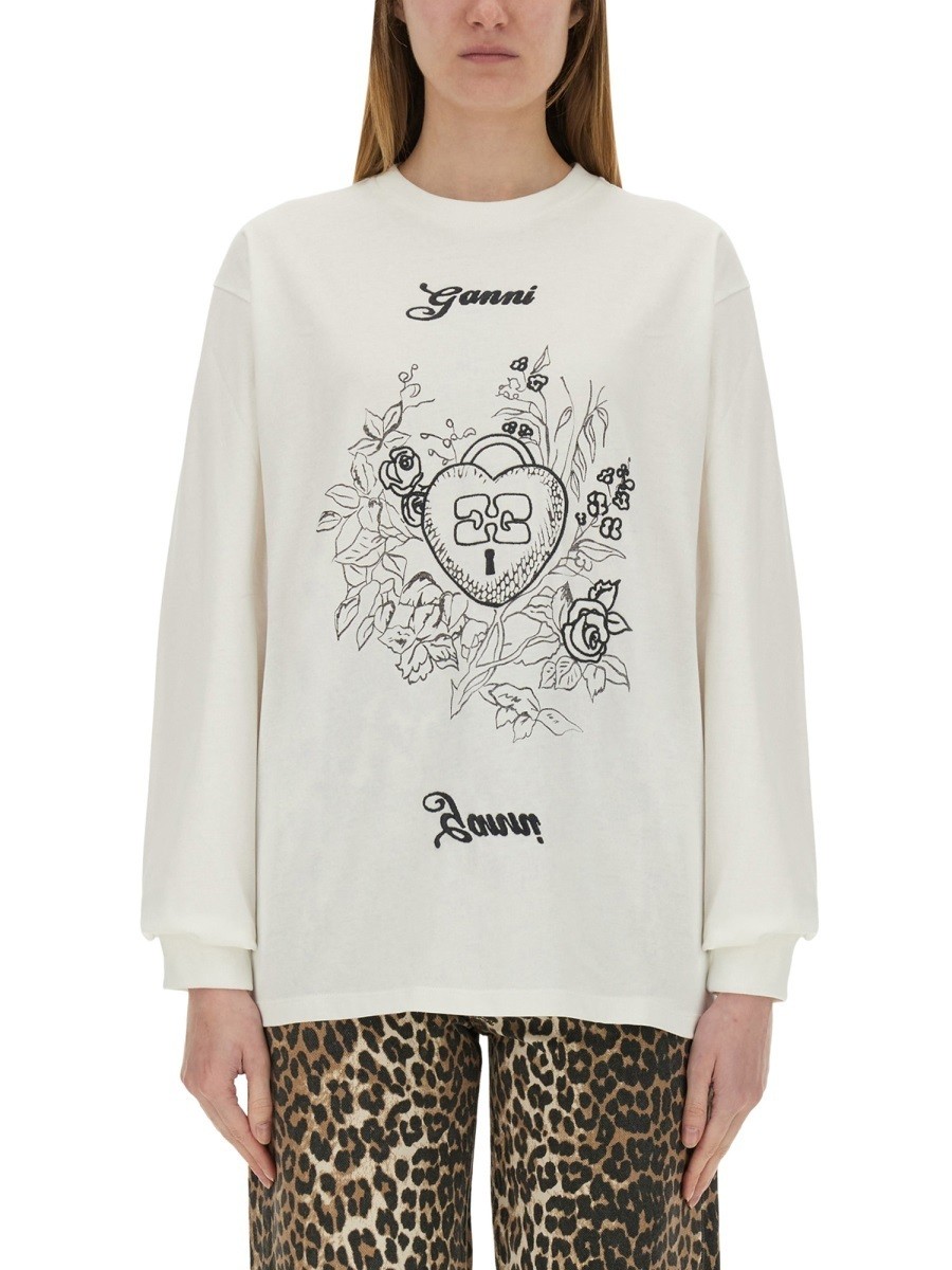 楽天市場】GANNI ガニー スウェット Puff Sleeve Sweatshirt
