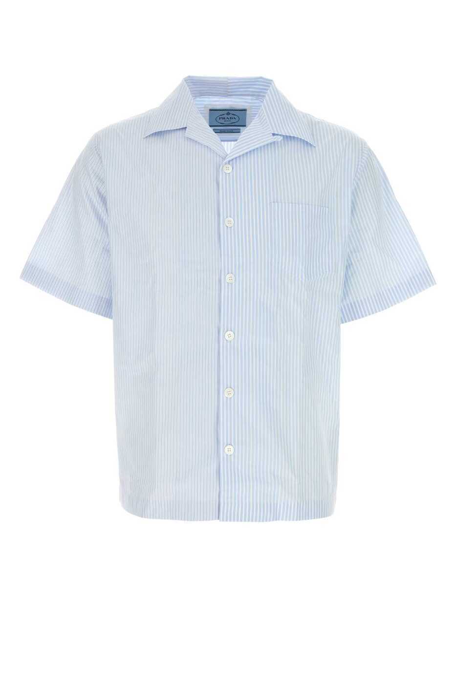PRADA 半袖シャツ ホワイト・ライトブルー 楽天市場】【中古】PRADA 22SS ロゴ トライアングル ボーリング