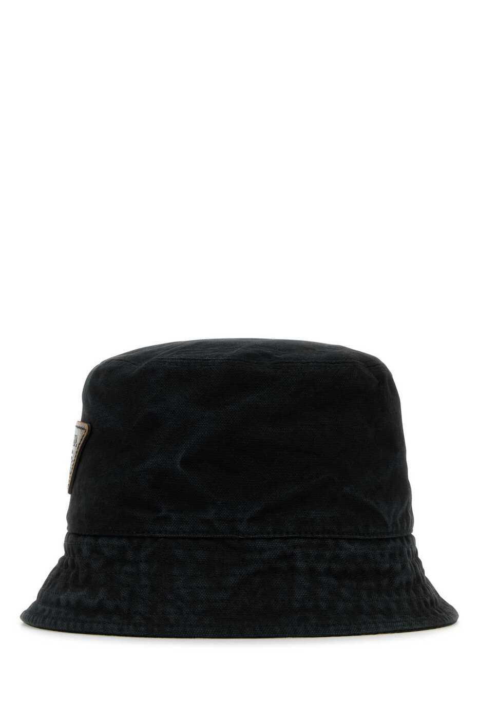 PRADA バケットハット 黒 コットン L 59cm ブラック コットン バケットハット | PRADA