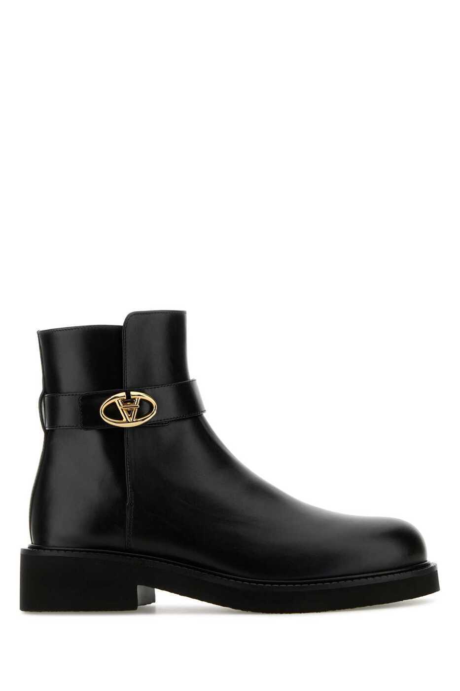 バレンティーノ・ガラヴァーニ VLogo Signatureブラックブーツ Vlogo Signature Calfskin Ankle Boot 30mm for Woman in Black