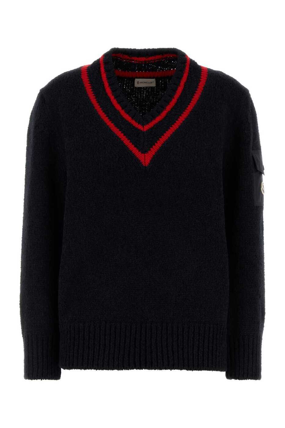 モンクレール　長袖ニット　セーター　ネイビー　M MONCLER - 美品△MONCLER モンクレール MAGLIONE TRICOT