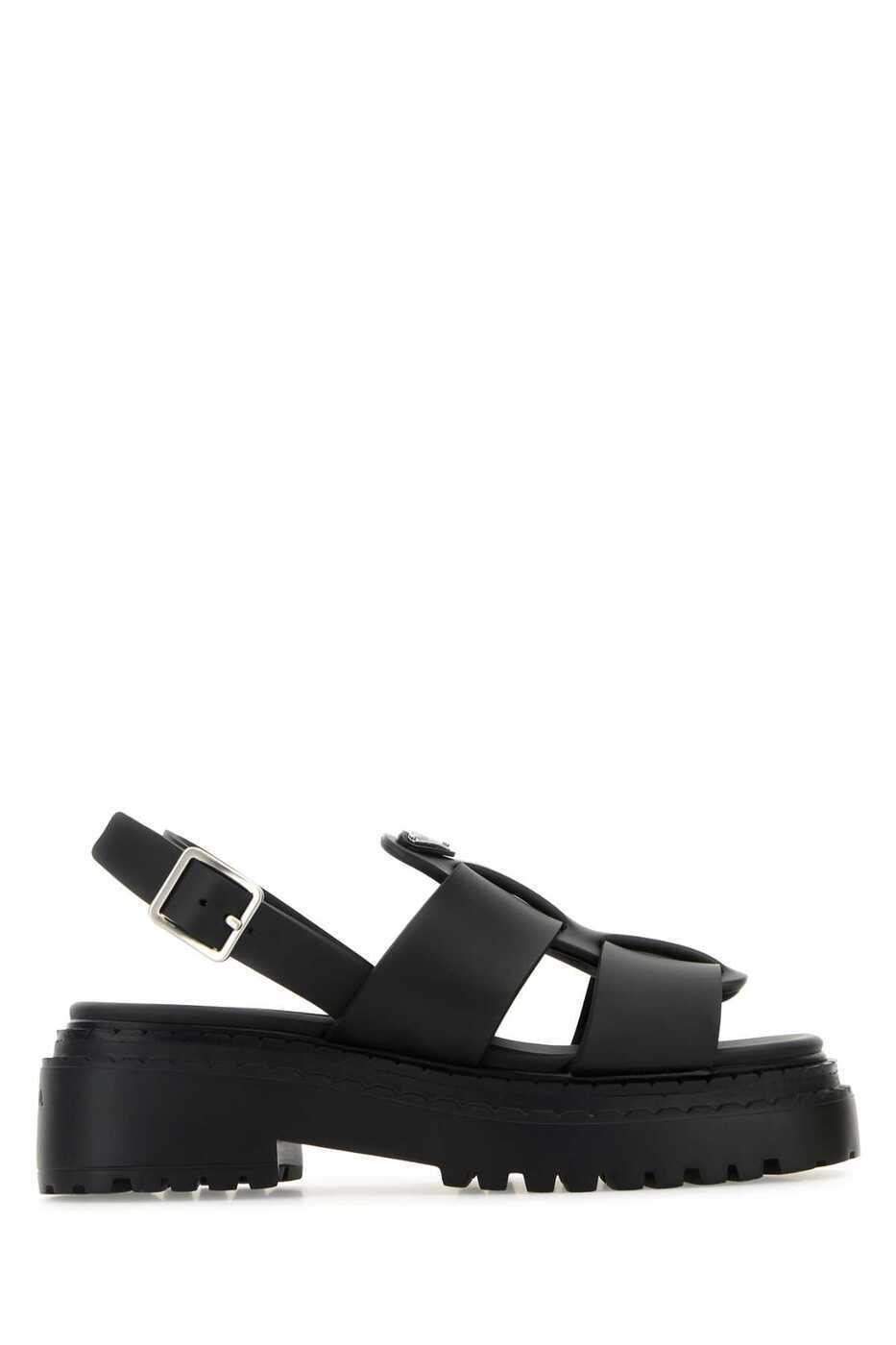 【PRADA 】三角ロゴダブルバンド レザーサンダル フラット Amazon | PRADA(プラダ) レザーサンダル 三角ロゴ フラット
