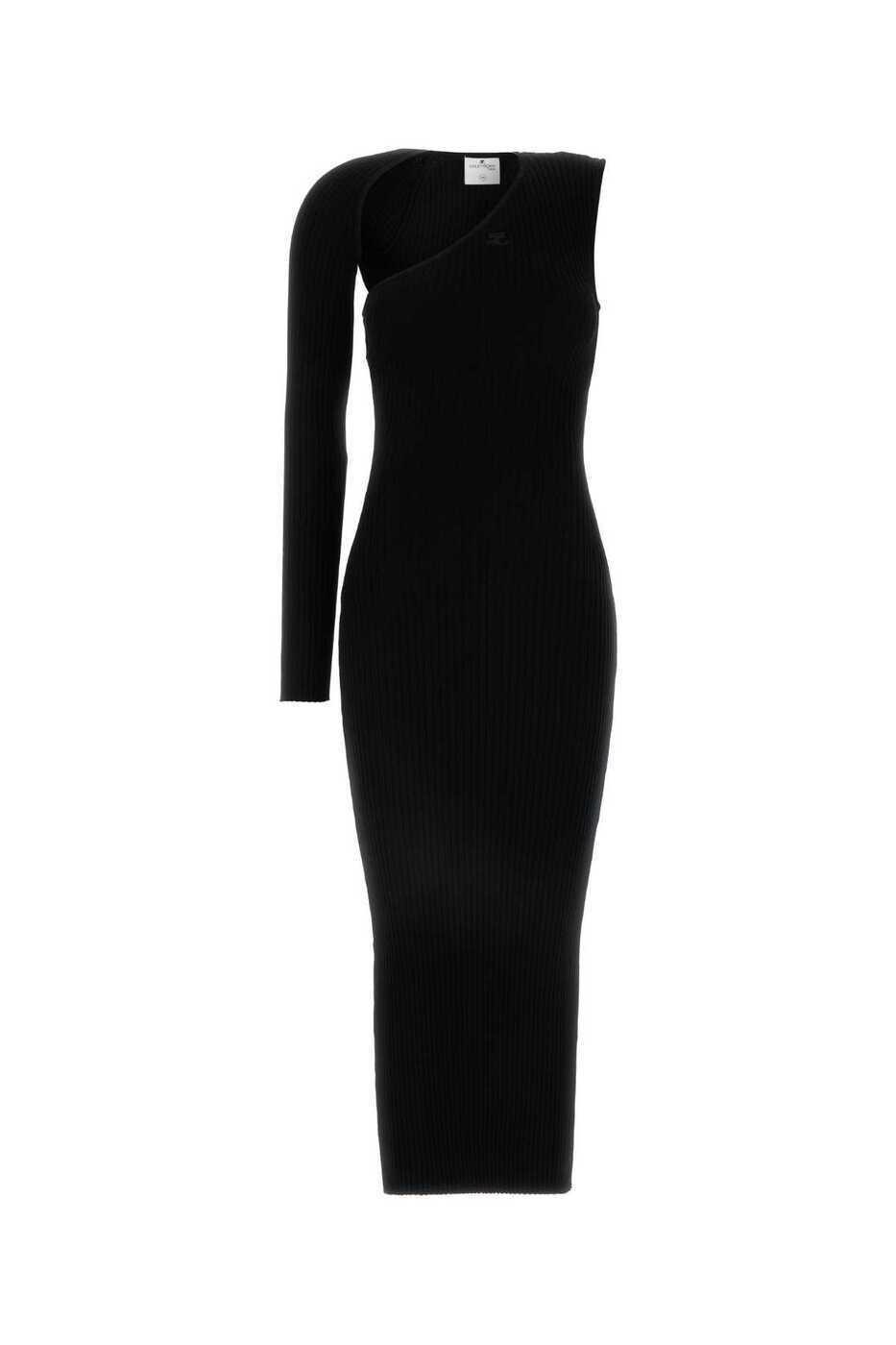 ワンピース COURReGES Woman Dress Black VESCRO456PL0007 9999 SLEEVELESS TWILL A-LINE DRESS - courrèges