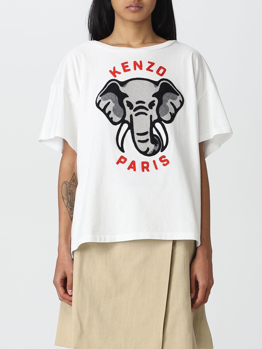Tシャツ・カットソー KENZO Woman T-Shirt White FE52TS1164SG 02 Kenzo Outlet: T-shirt woman - White | Kenzo t-shirt