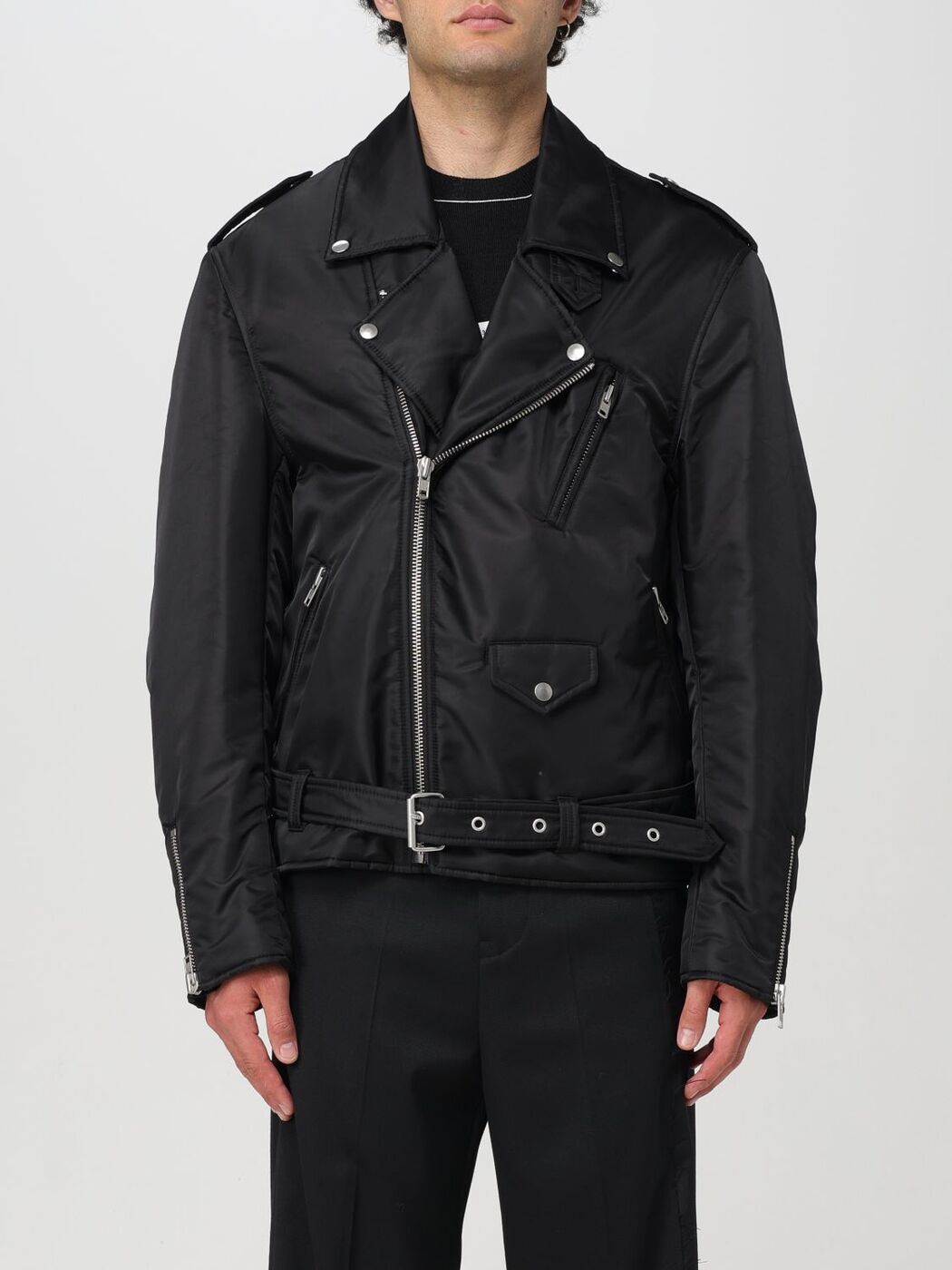 MM6 メゾンマルジェラ　ブラック フード付きジャケット エムエムシックス メゾン マルジェラ - Faux Leather Puffer