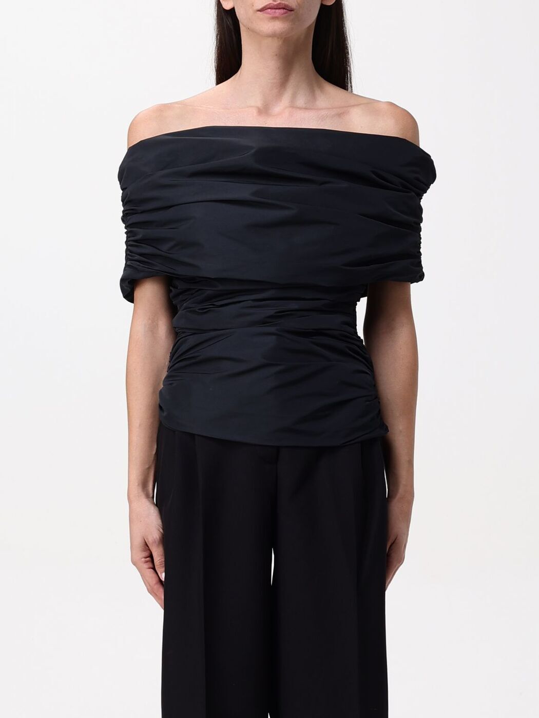 coperni コペルニ　リブ　長袖トップス コペルニ - coperni | Open Collar Shirt-Black-38の通販