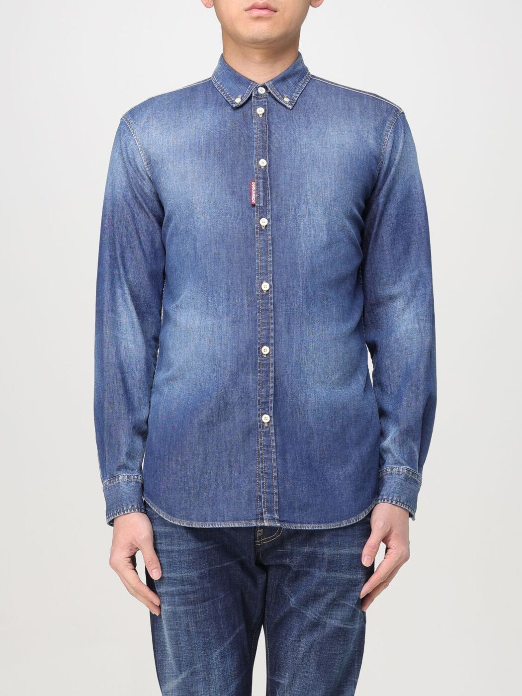 DSQUARED2 タキシードスタイルデニムシャツ 19672229_44061087_1000.jpg