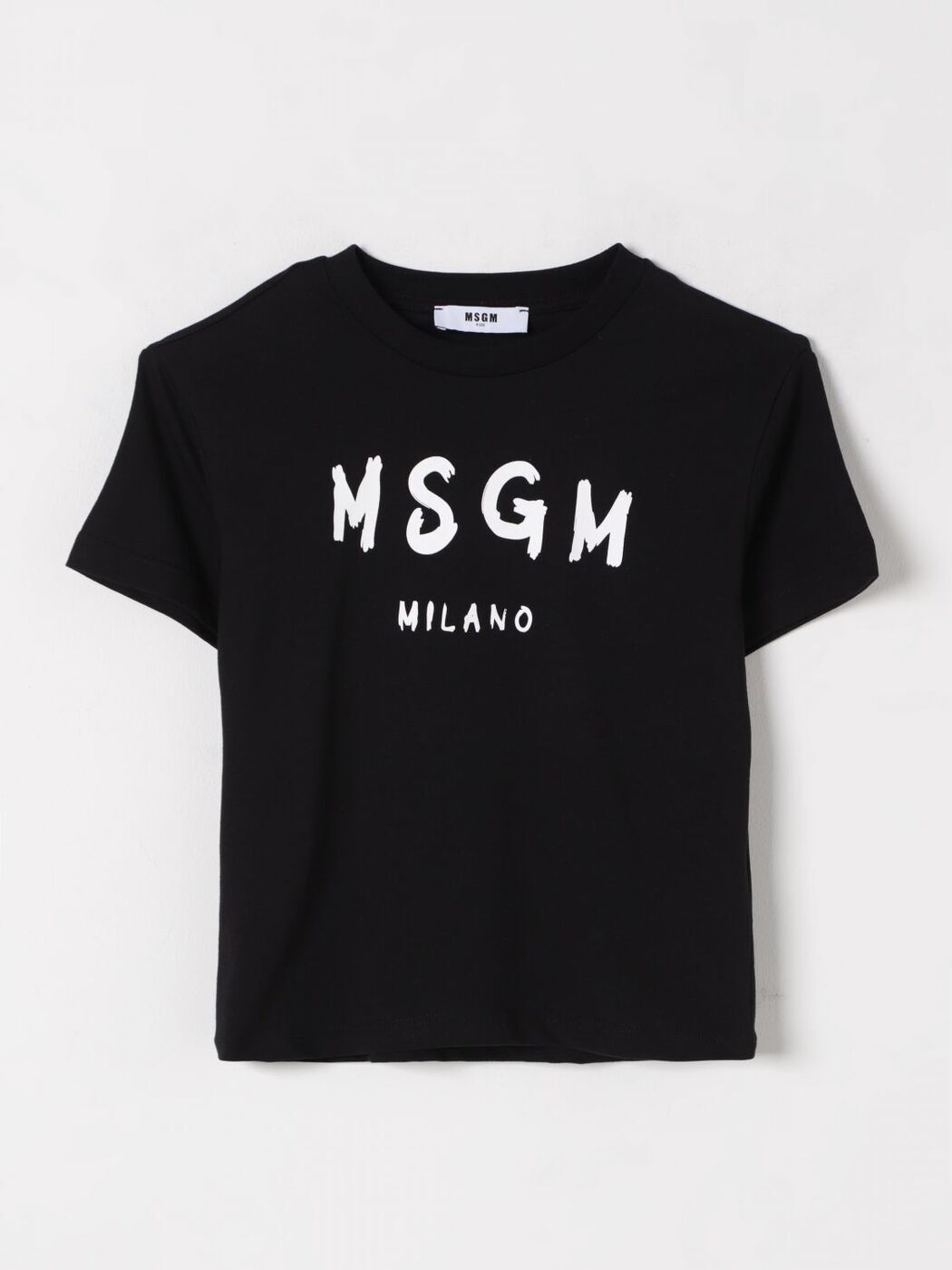 MSGM ブラック ロングスリーブ Tシャツ NEW】MSGM ブラッシュロゴ ロングスリーブTシャツ（Tシャツ