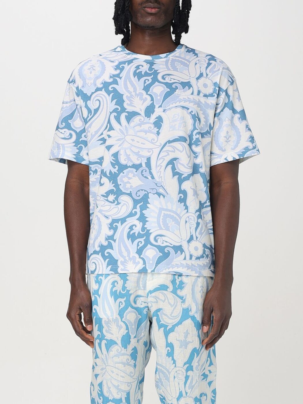 エトロ　ETRO 半袖Tシャツ　イタリア製 ETRO ロゴ Tシャツ | ブルー | FARFETCH JP