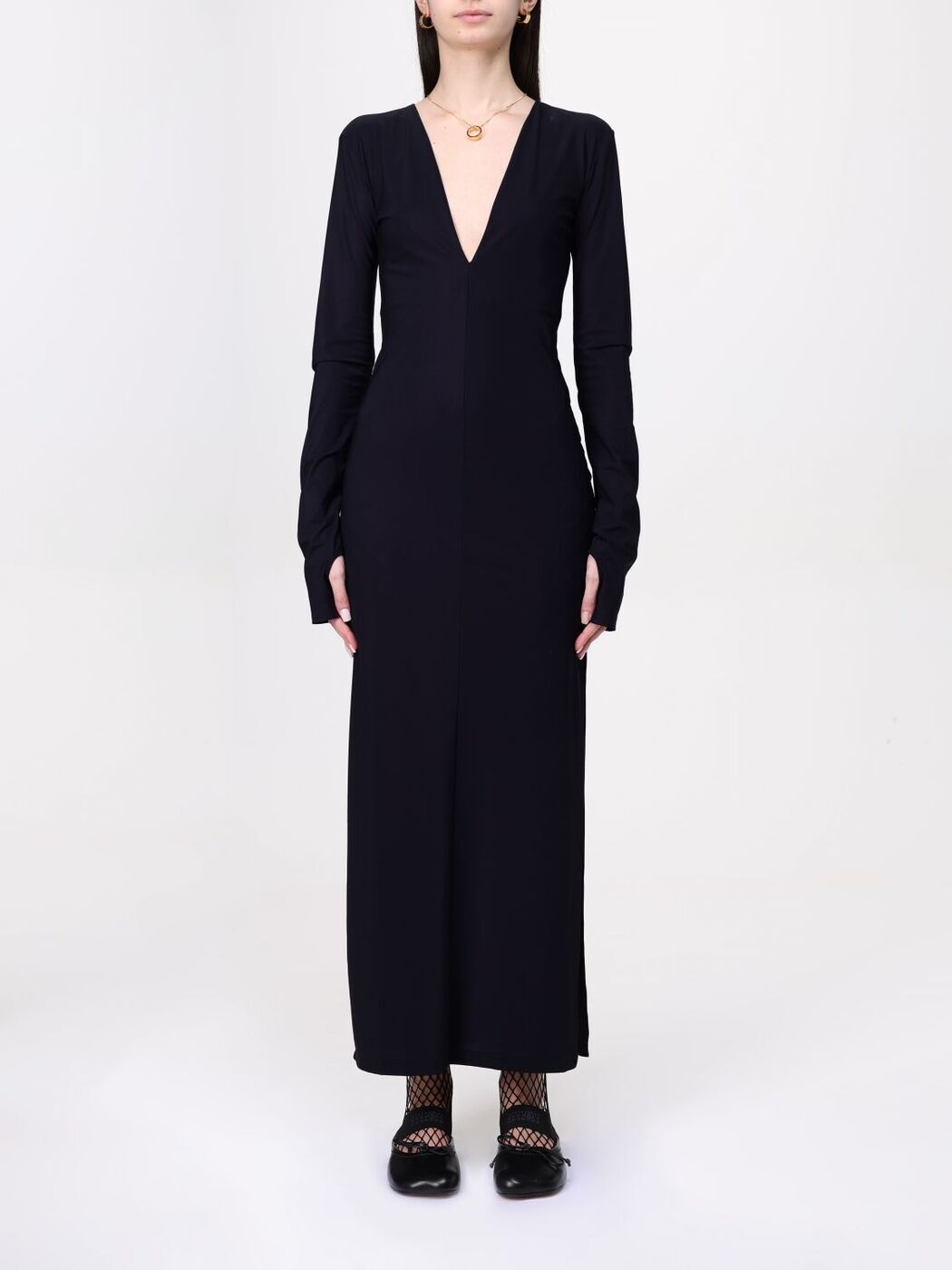 特別な日に MM6 Maison Margiela サイドスリット ブラックドレス MM6 Maison Margiela サイドスリット ドレス | ブラック