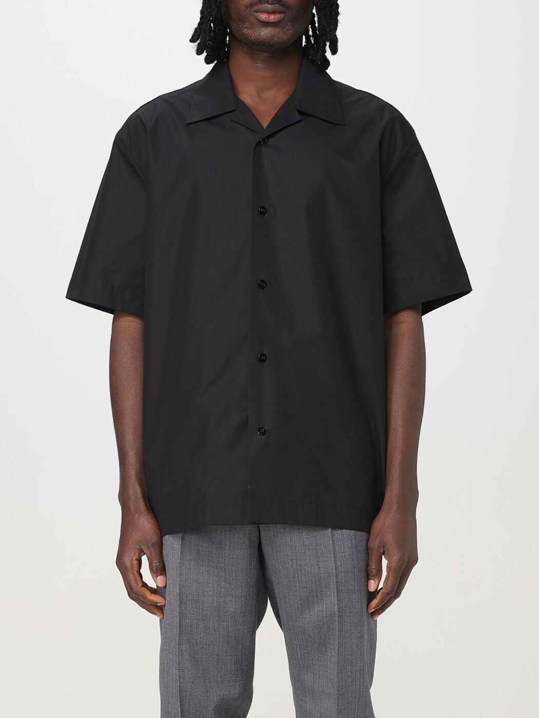 関税送料込★Jil Sander サテントリムジャージーポロシャツ JIL SANDER ジャージー ポロシャツ サテントリム | NET-A-PORTER