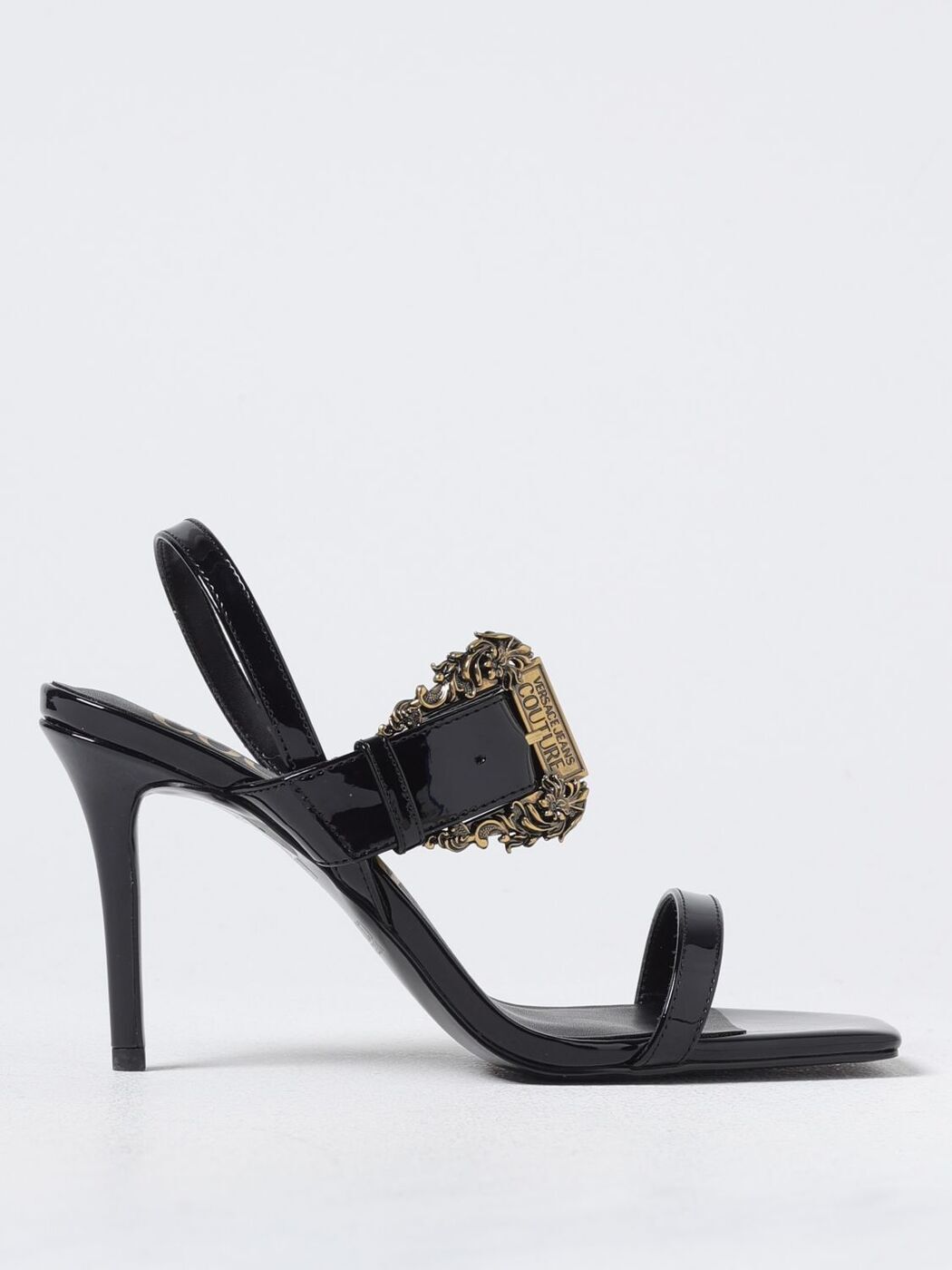 VERSACE ブラック ライオンヘッド サンダル 90_E75VA3SQ3-
