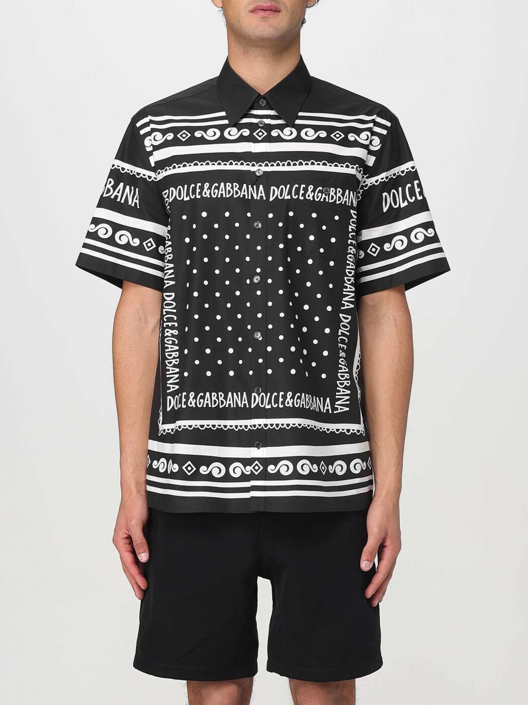 dolce&gabbana シャツ マルチカラーのメンズ マヨリカプリント ダブルピケ アロハ