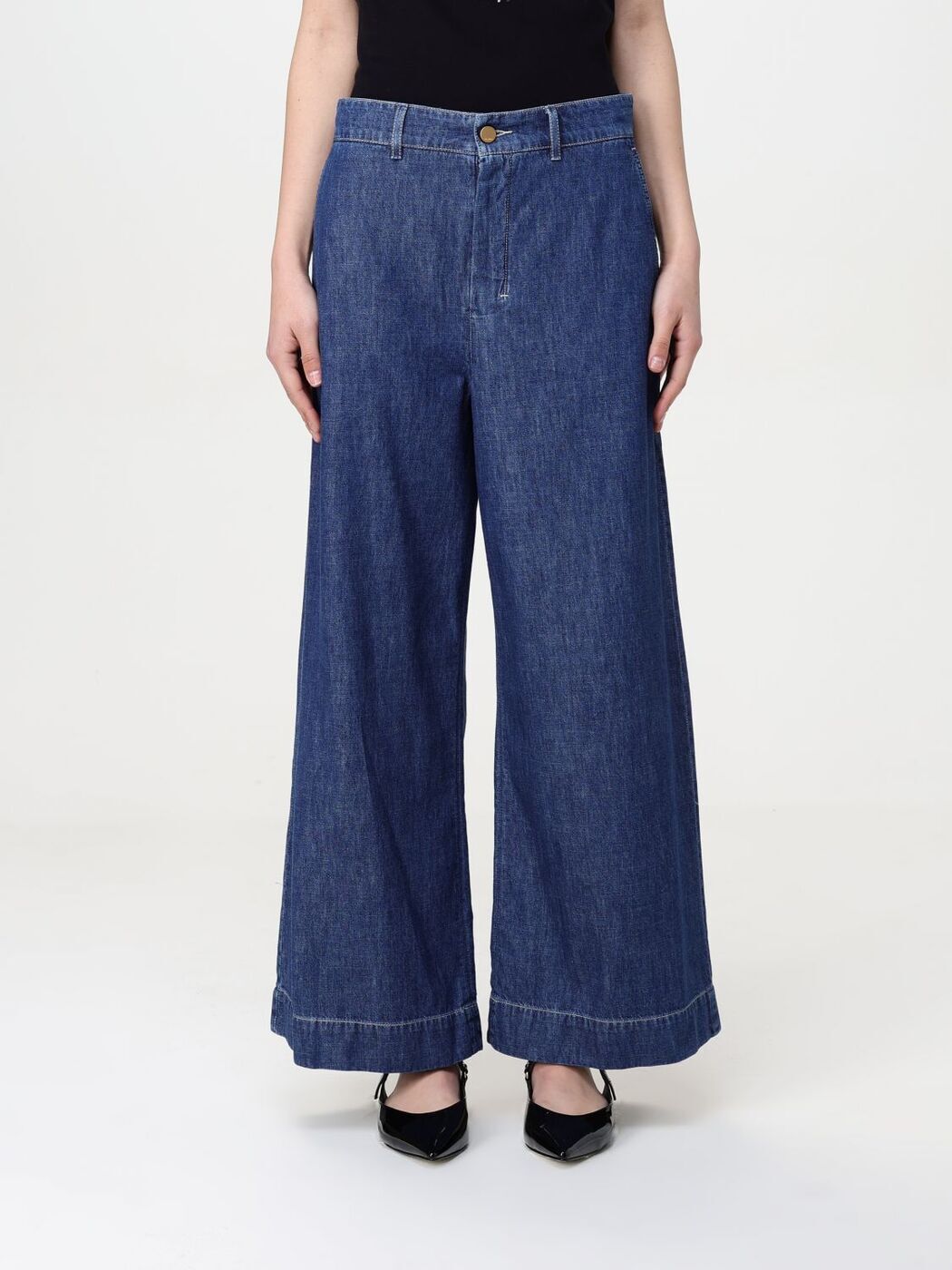 関税送料込【S MAX MARA】JERRY ワイド デニム パンツ S Max Mara(エス マックスマーラ) デニム・ジーパン(レディース