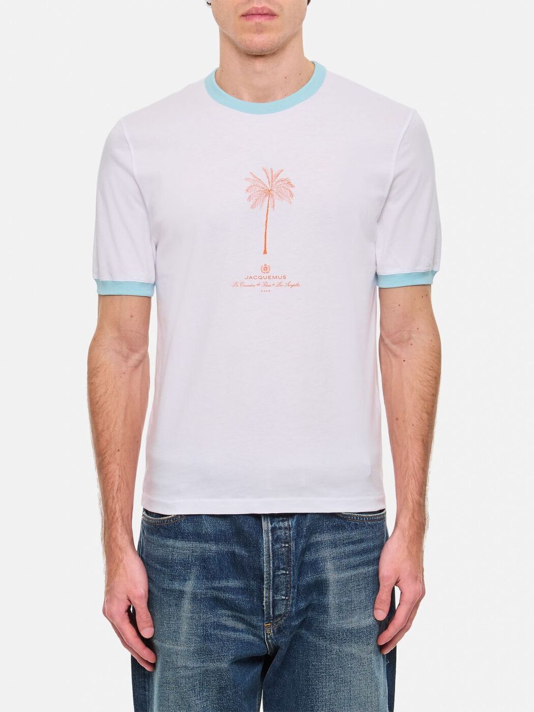 【関税・送料込】JACQUEMUS マリノプリントジャージーTシャツ Jacquemus Le Marino Tシャツ | ブルー | FARFETCH JP