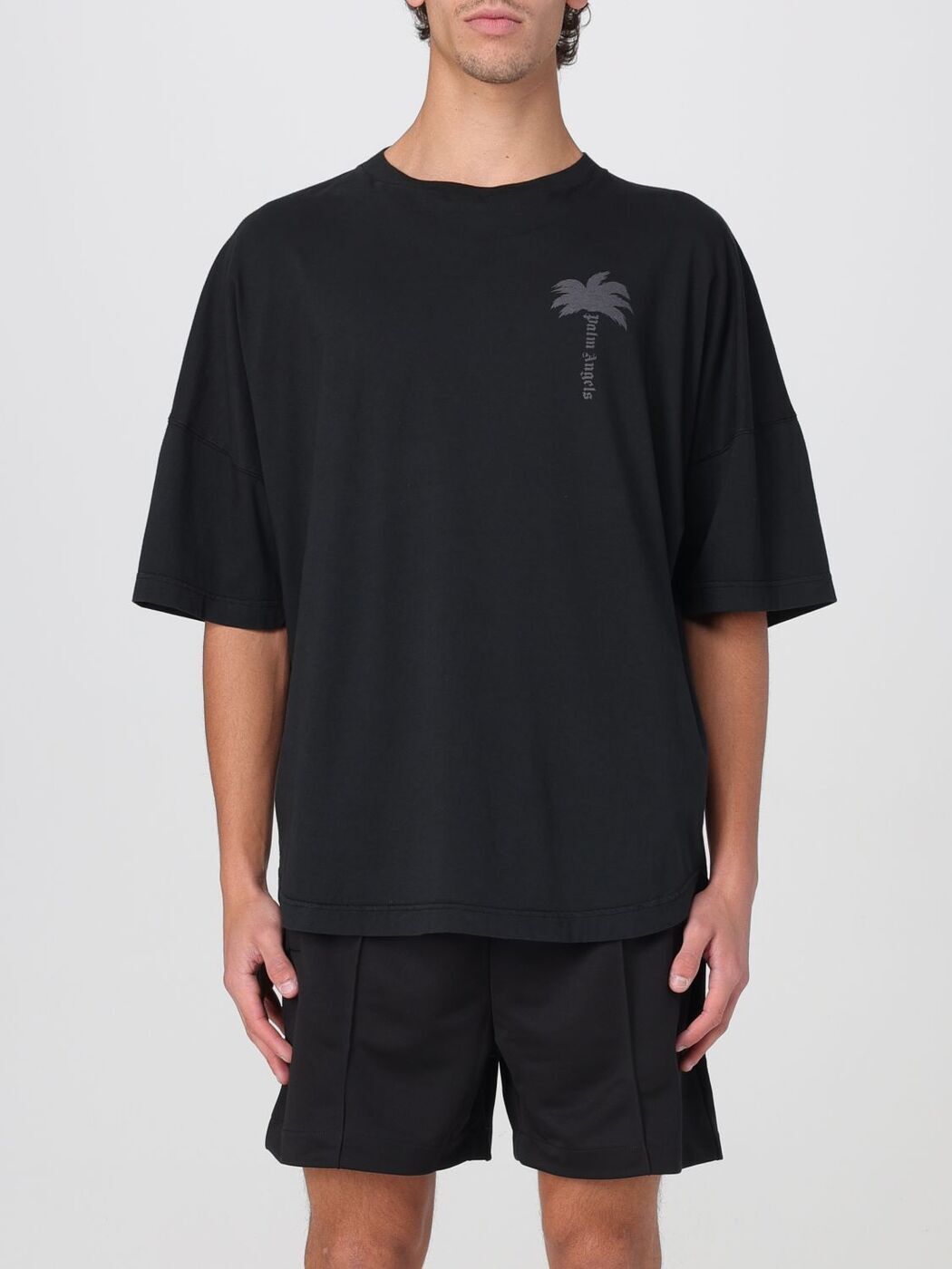 【関税送料込】Palm Angels ◆ ロゴプリント 半袖Tシャツ Palm Angels logo-print Cotton T-shirt | Black | FARFETCH JO
