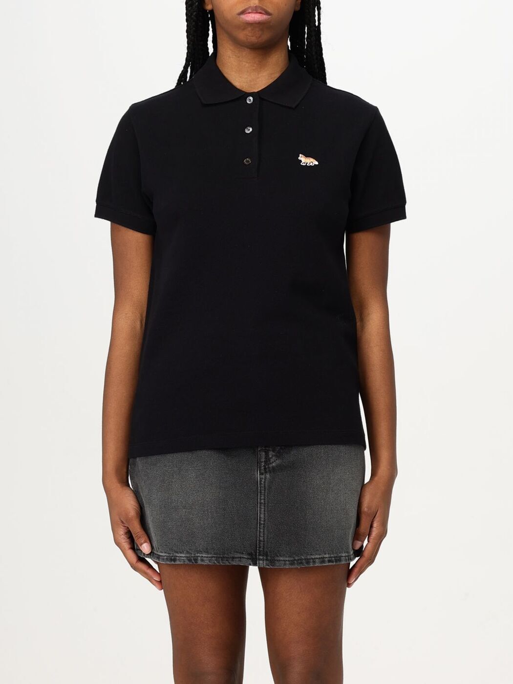 Tシャツ・カットソー Alexander Wang FW25 Logo patch polo shirt (4KC3253065 001) Alexander Wang logo-embroidered Polo Shirt | Black | FARFETCH