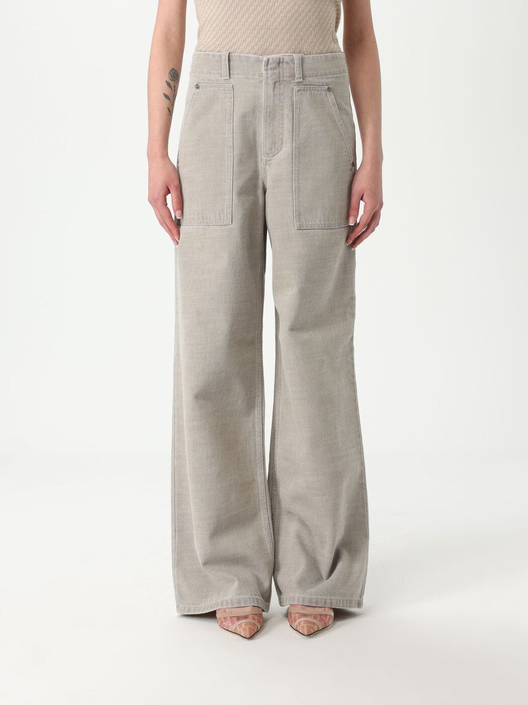 FENDI フェンディ　ジーンズ　レディースのM ストレッチ　美品 FENDI（フェンディ）デニムパンツ 青 サイズ:42(M位) レディース
