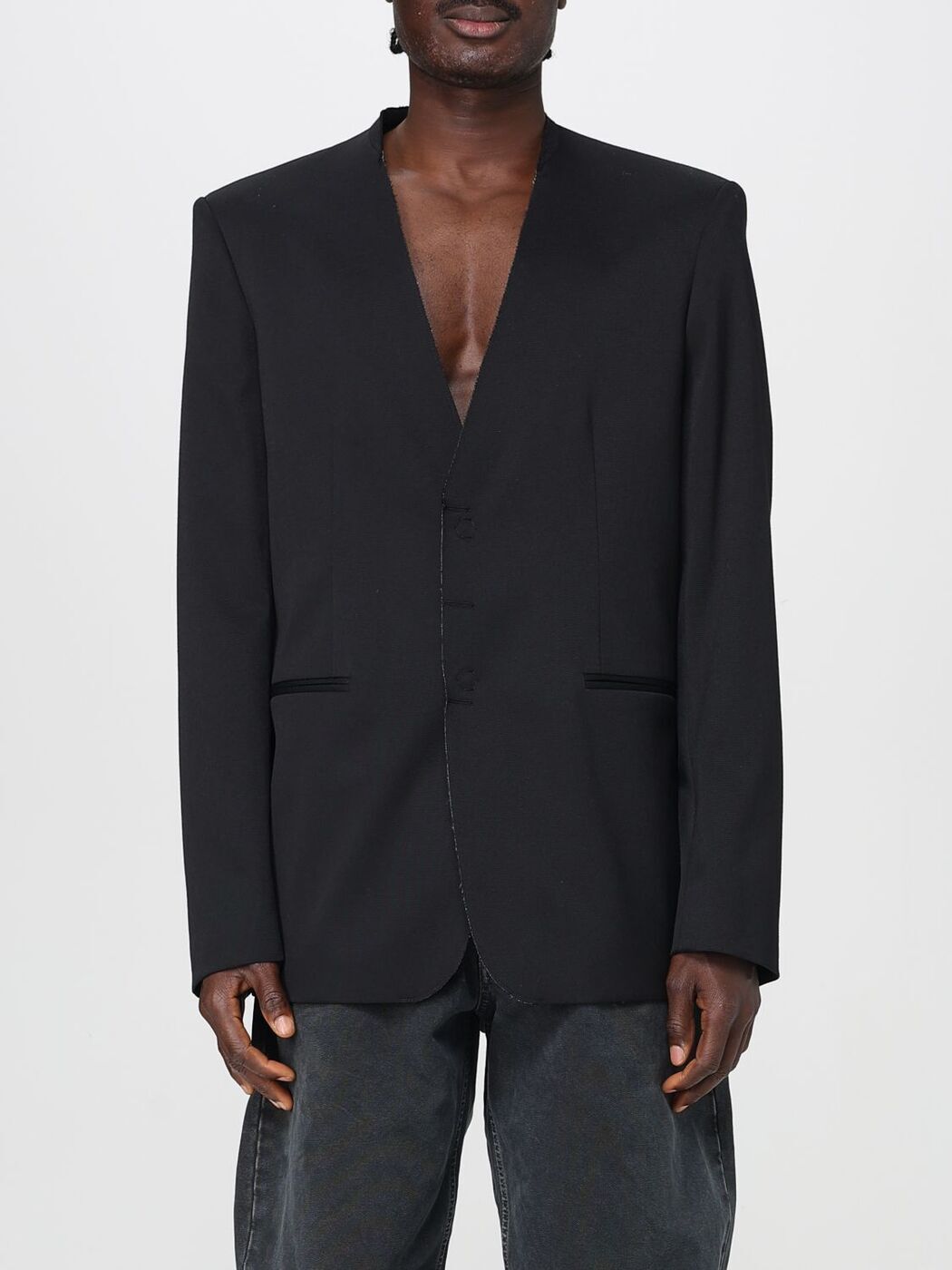 関税送料無料【MM6 Maison Margiela】JACKET MM6 Maison Margiela zip-up Leather Jacket | Black | FARFETCH