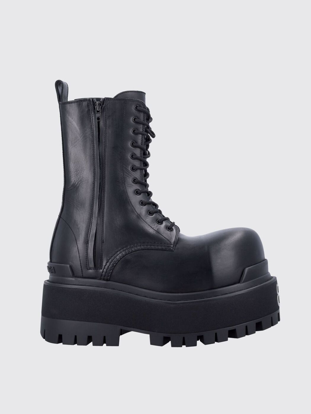 関税込【BALENCIAGA】ストライクレザーレースアップブーツ Black BALENCIAGA - BALENCIAGA レースアップブーツ STRIKE レディース